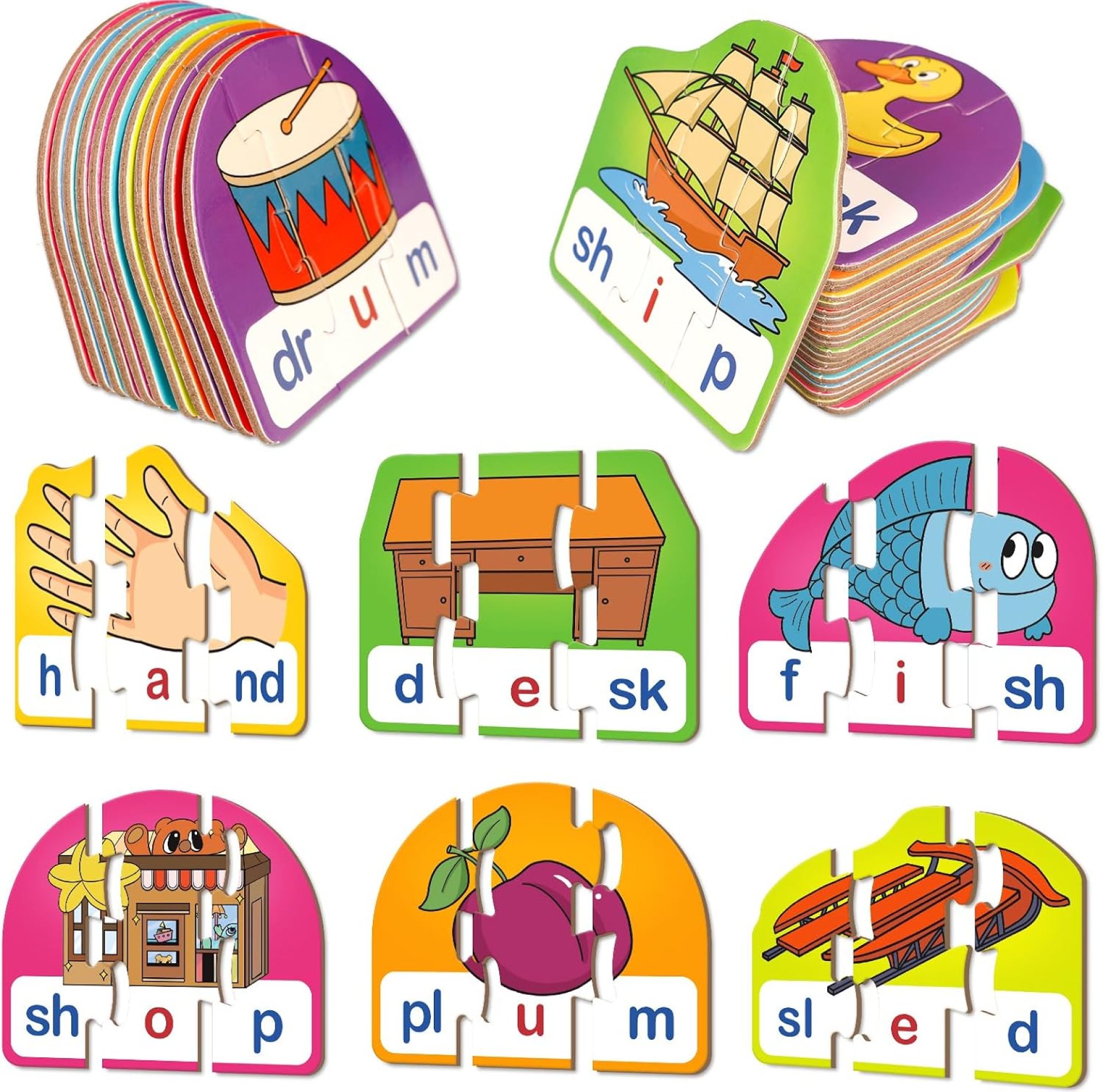 CVCC & CCVC Puzzle Cards for Kids – Word & Phonics Games, Speech Therapy Toys for Toddlers, 4 Alphabet Letter Word Puzzles, Learning Spelling Games CVCC & CCVC Puzzle Cards for Kids – Word & Phonics Games, Speech Therapy Toys for Toddlers, 4 Alphabet Letter Word Puzzles, Learning Spelling Games