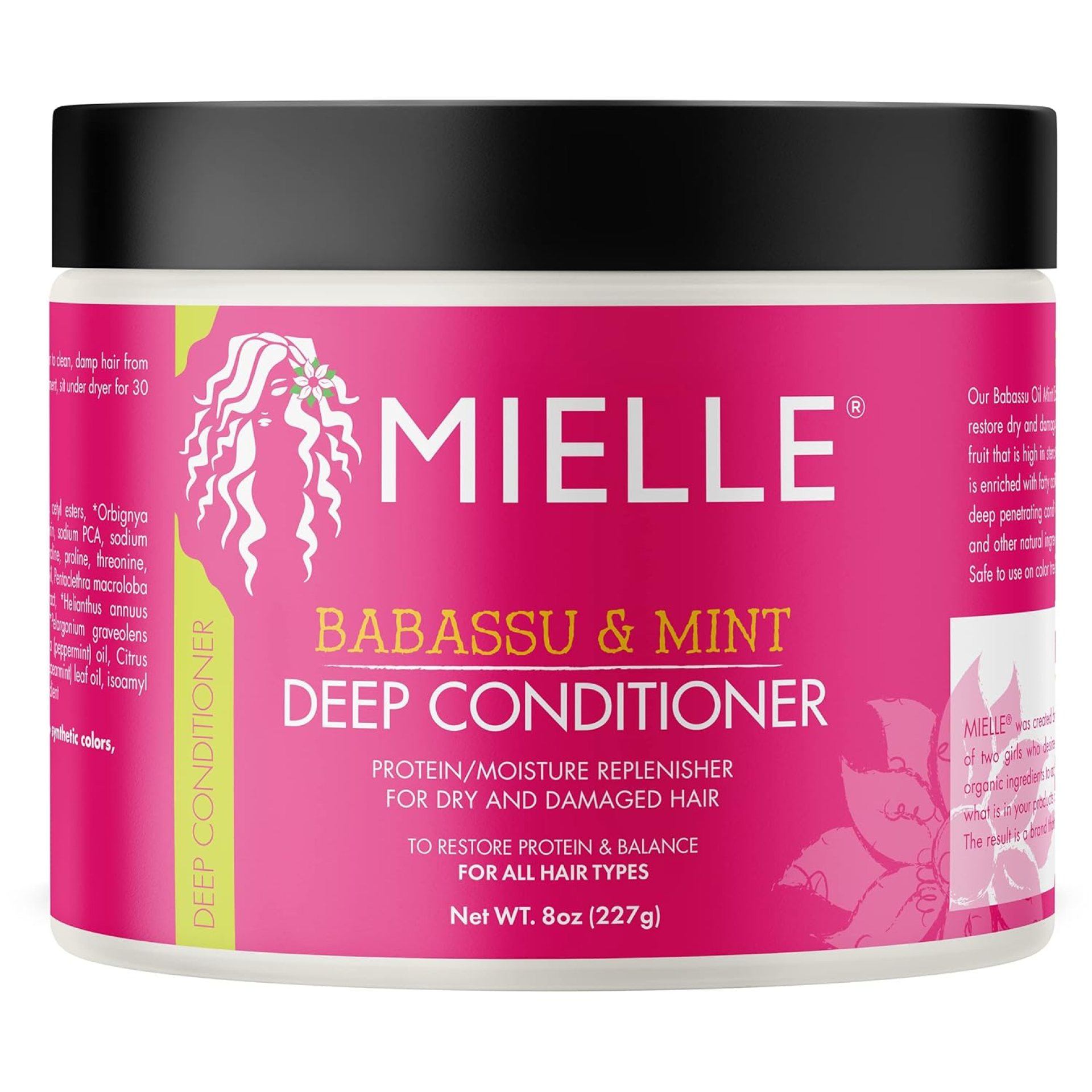 Mielle Organics Babassu & Mint Deep Conditioner with Protein, Moisturizing & Conditioning Deep Treatment, Hydrating Repair for Dry, Damaged, & Frizzy Hair, 8-Ounces Mielle Organics Babassu & Mint Deep Conditioner with Protein, Moisturizing & Conditioning Deep Treatment, Hydrating Repair for Dry, Damaged, & Frizzy Hair, 8-Ounces