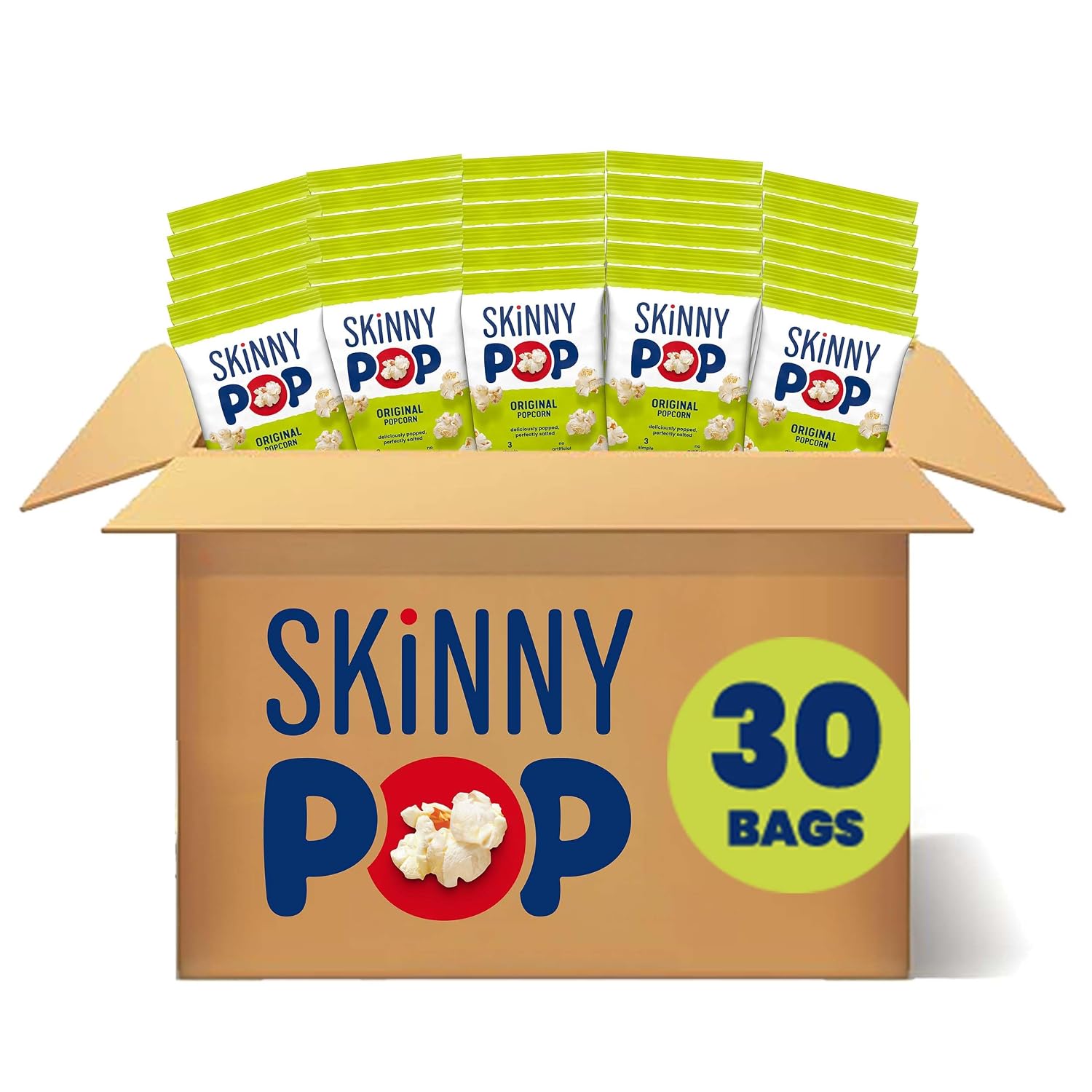 SkinnyPop Popcorn, Original, Whole Grain, Dairy-Free Snack, 0.65oz Bags (30ct) SkinnyPop Popcorn, Original, Whole Grain, Dairy-Free Snack, 0.65oz Bags (30ct)