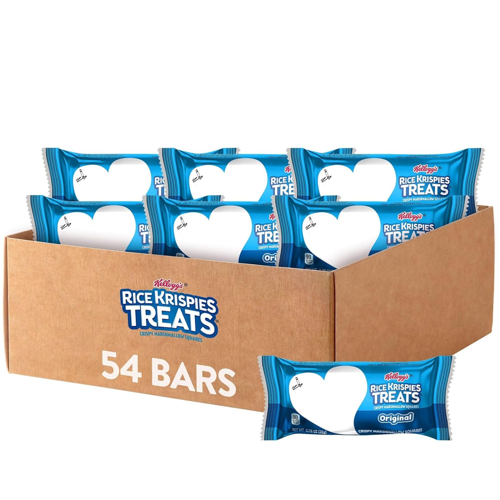 Kellogg’s Rice Krispies Treats, Crispy Marshmallow Squares, Original, School Lunch Snack, 41.9oz Case (54 Count) Kellogg’s Rice Krispies Treats, Crispy Marshmallow Squares, Original, School Lunch Snack, 41.9oz Case (54 Count)