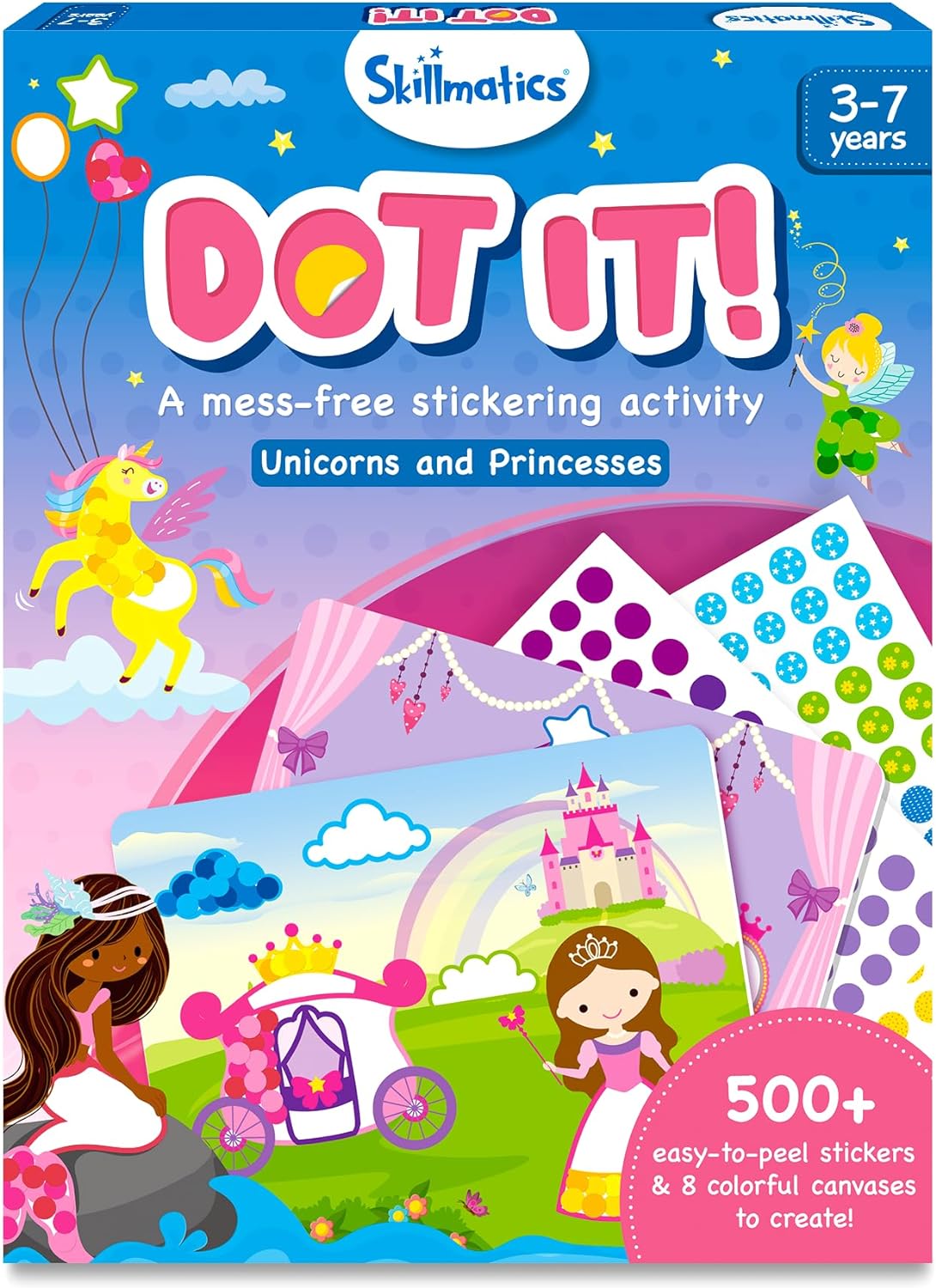 Skillmatics Dot It Sticker Art – Unicorns & Princesses, Mess-Free Fun for Kids, 500+ Stickers, Craft Kits, DIY Scrapbooking Activity, Travel Toys, Gifts for Girls & Boys Ages 3, 4, 5, 6, 7 Skillmatics Dot It Sticker Art – Unicorns & Princesses, Mess-Free Fun for Kids, 500+ Stickers, Craft Kits, DIY Scrapbooking Activity, Travel Toys, Gifts for Girls & Boys Ages 3, 4, 5, 6, 7