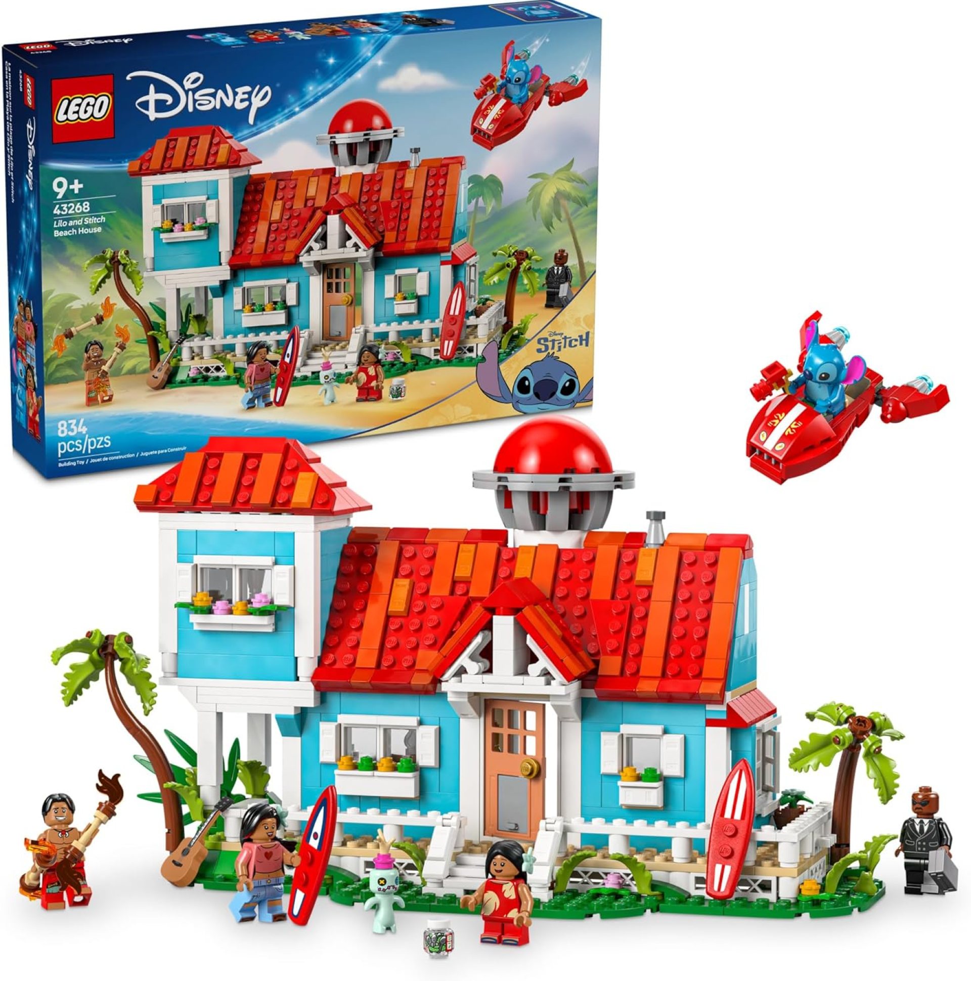 LEGO Disney Lilo and Stitch Beach House Toy – Building Playset for Kids, Girls and Boys, Ages 9+ – Includes 5 Minifigures – Disney Gift Idea for Fans of Lilo & Stitch Movie – 43268 LEGO Disney Lilo and Stitch Beach House Toy – Building Playset for Kids, Girls and Boys, Ages 9+ – Includes 5 Minifigures – Disney Gift Idea for Fans of Lilo & Stitch Movie – 43268