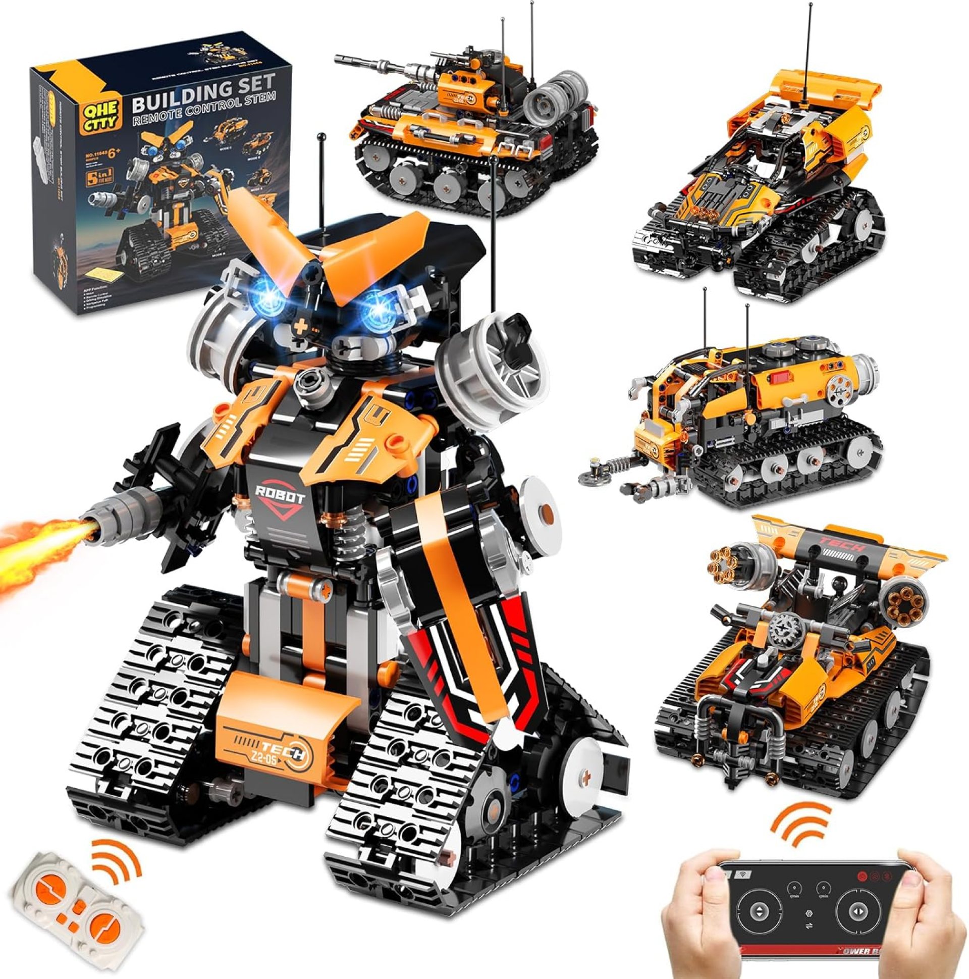 STEM Building Toys for Kids 6-12, 5in1 Remote & APP Controlled STEM Robot Car Tank Building Kit, 600 Pcs DIY Educational Building Blocks Set for Kids Science Learning, Boys Girls Birthday Gifts Ideas STEM Building Toys for Kids 6-12, 5in1 Remote & APP Controlled STEM Robot Car Tank Building Kit, 600 Pcs DIY Educational Building Blocks Set for Kids Science Learning, Boys Girls Birthday Gifts Ideas