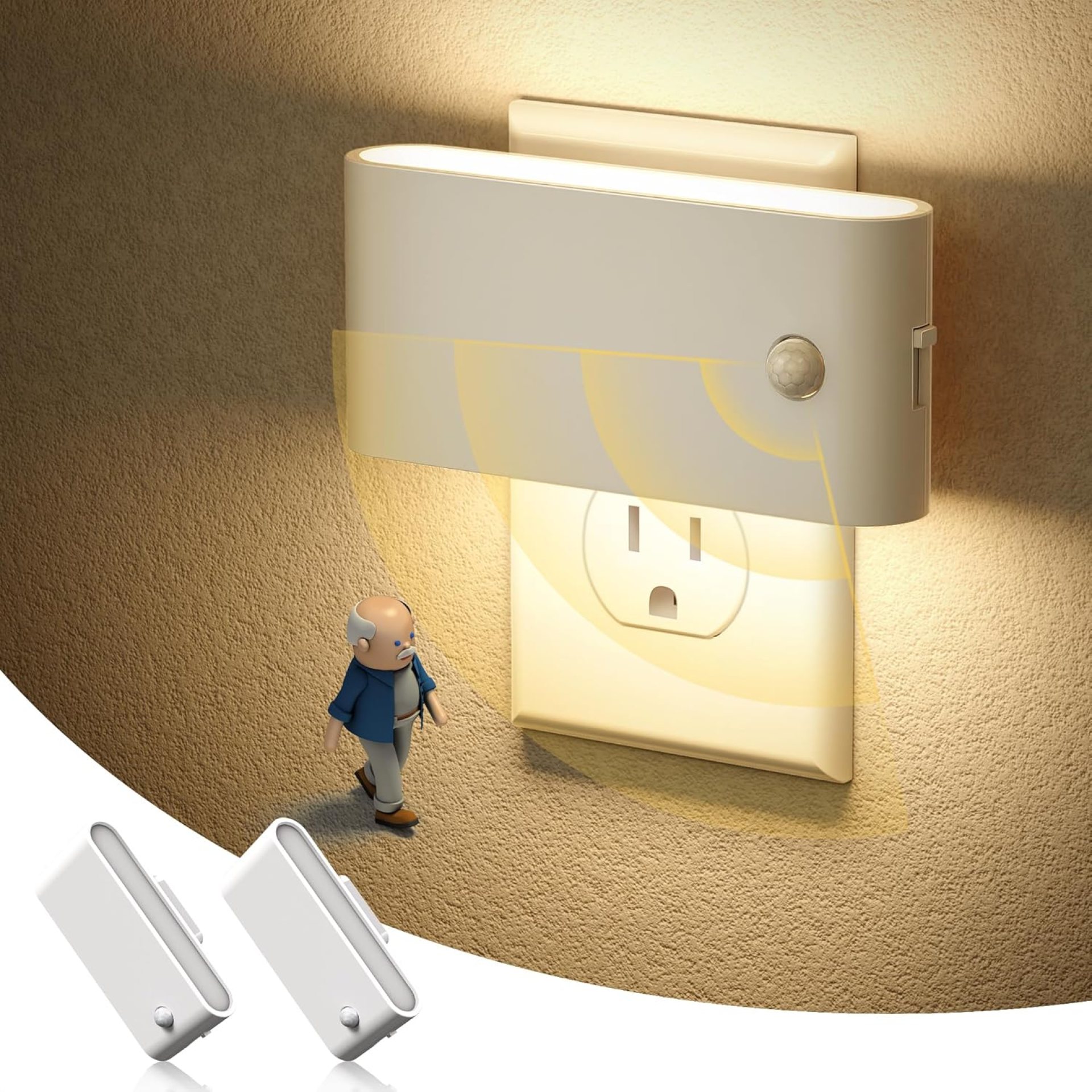 JandCase Motion Senor Night Light,2 Pack Night Lights Plug into Wall, 0-100 LM Dimmable Plug in Nightlight, LED Night Light, 3000K Warm White for Bedroom Bathroom Hallway Home Decor JandCase Motion Senor Night Light,2 Pack Night Lights Plug into Wall, 0-100 LM Dimmable Plug in Nightlight, LED Night Light, 3000K Warm White for Bedroom Bathroom Hallway Home Decor