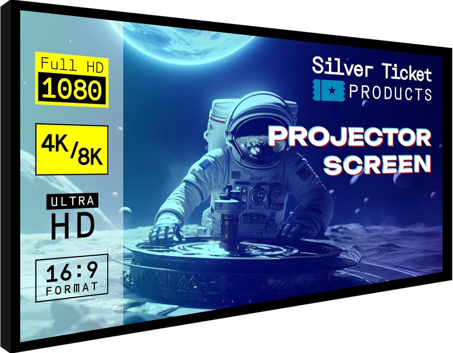 Silver Ticket Products STR Series 6 Piece Home Theater Fixed Frame 4K / 8K Ultra HD, HDTV, HDR & Active 3D Movie Projection Screen, 16:9 Format, 120″ Diagonal, Grey Material STR-169120-G Silver Ticket Products STR Series 6 Piece Home Theater Fixed Frame 4K / 8K Ultra HD, HDTV, HDR & Active 3D Movie Projection Screen, 16:9 Format, 120″ Diagonal, Grey Material STR-169120-G