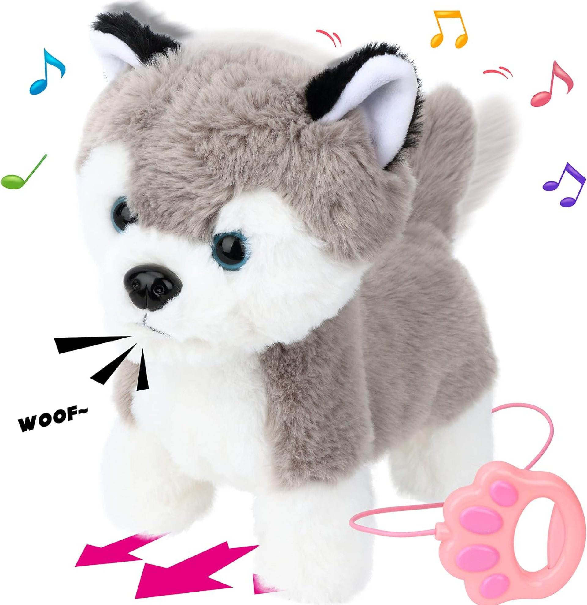 Hopearl Walking Husky Interactive Electronic Pet Musical Dog Toy Remote Control Leash Animated Puppy Singing Barking Wagging Tail Touch Recognition Gifts for Toddlers Birthday, Gray, 9” Hopearl Walking Husky Interactive Electronic Pet Musical Dog Toy Remote Control Leash Animated Puppy Singing Barking Wagging Tail Touch Recognition Gifts for Toddlers Birthday, Gray, 9”