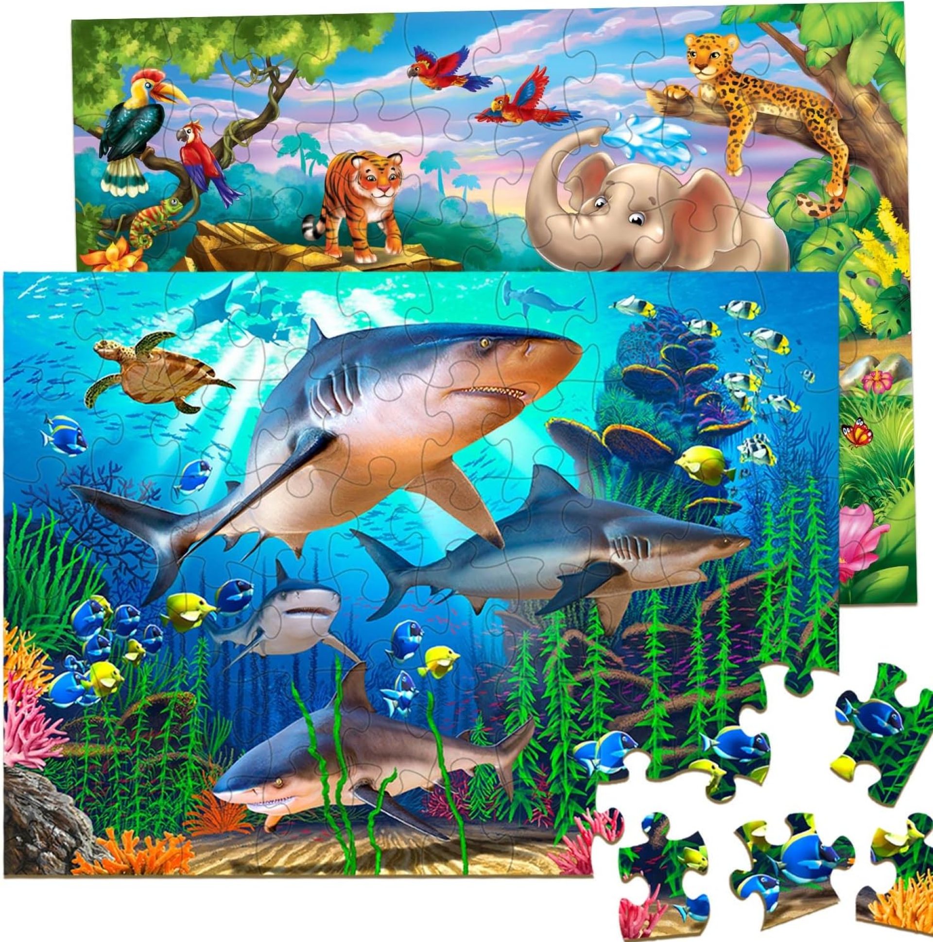 Puzzles for Kids Ages 4-8 – 2 x 60 Pieces Puzzles for Kids Ages 3-5 6-8 – Toy for Learning Ocean & Forest Animals – Educational Toys for Boy and Girl (2 Packs) Puzzles for Kids Ages 4-8 – 2 x 60 Pieces Puzzles for Kids Ages 3-5 6-8 – Toy for Learning Ocean & Forest Animals – Educational Toys for Boy and Girl (2 Packs)