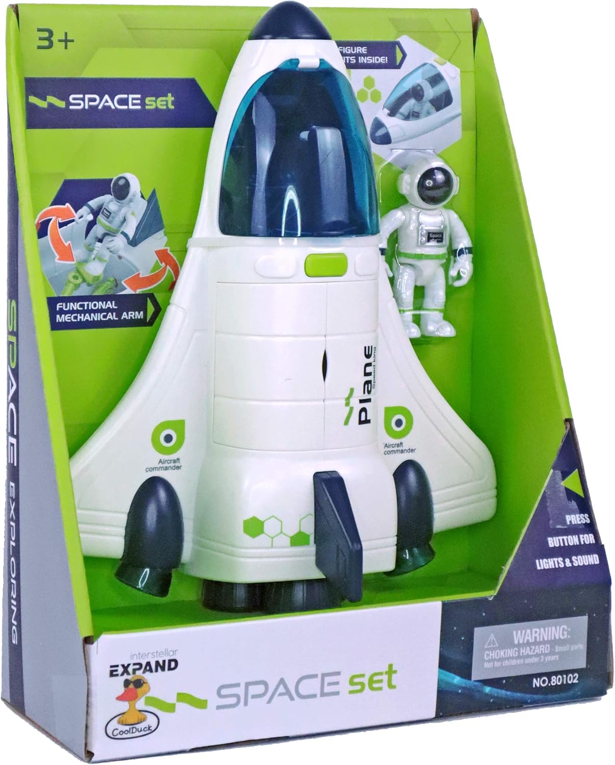 COOLDUCK Space Shuttle Toy with Lights & Sound & Astronaut Figure, Space Adventure Toy Rocket for Boys 3+ COOLDUCK Space Shuttle Toy with Lights & Sound & Astronaut Figure, Space Adventure Toy Rocket for Boys 3+