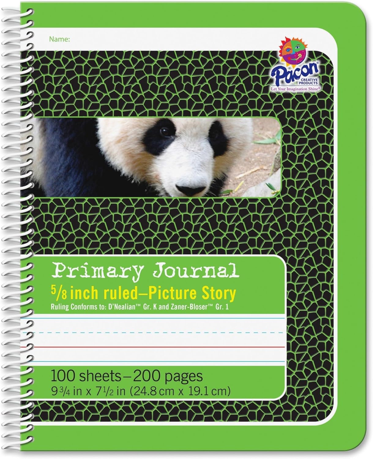 Pacon Primary Composition Spiral Book 5/8-in. and Picture Story Ruled Ruled, 100 Sheets, Green (2434) Pacon Primary Composition Spiral Book 5/8-in. and Picture Story Ruled Ruled, 100 Sheets, Green (2434)