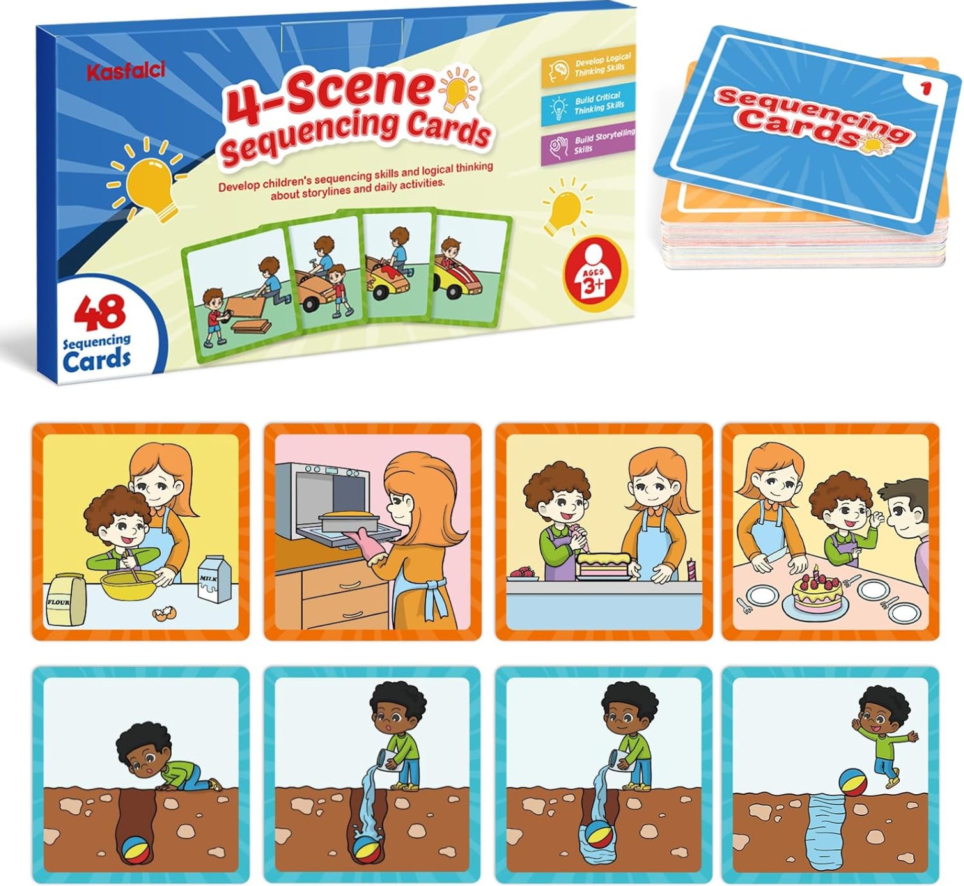 Sequencing Cards, Sequence Game for Kids, Speech Therapy Materials for Autism, Improve Storytelling,Social Skills, Sentence Building, Preschool Learning Activities for Classroom & Homeschool Sequencing Cards, Sequence Game for Kids, Speech Therapy Materials for Autism, Improve Storytelling,Social Skills, Sentence Building, Preschool Learning Activities for Classroom & Homeschool