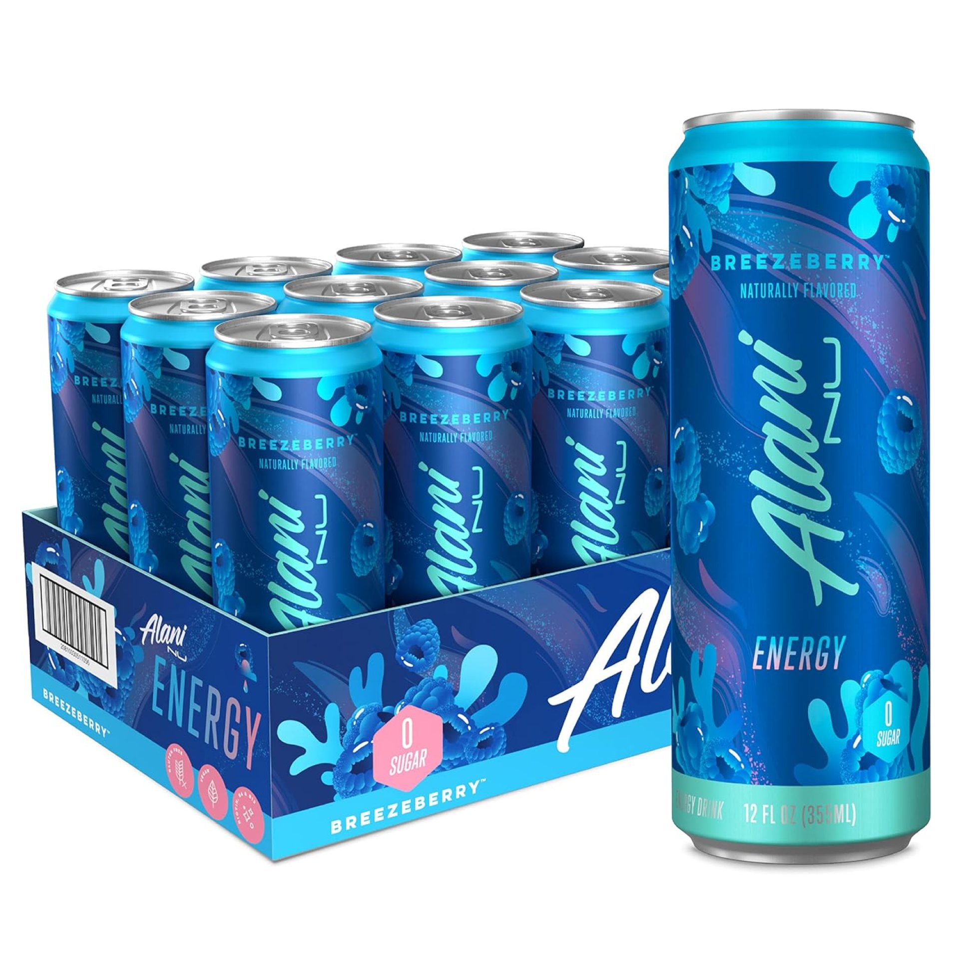 Alani Nu BREEZEBERRY Sugar Free, Low Calorie Energy Drinks | 200mg Caffeine | Biotin B Vitamins | Zero Sugar | 10 Calories | 12 Fl Oz Cans |12 Pack Alani Nu BREEZEBERRY Sugar Free, Low Calorie Energy Drinks | 200mg Caffeine | Biotin B Vitamins | Zero Sugar | 10 Calories | 12 Fl Oz Cans |12 Pack