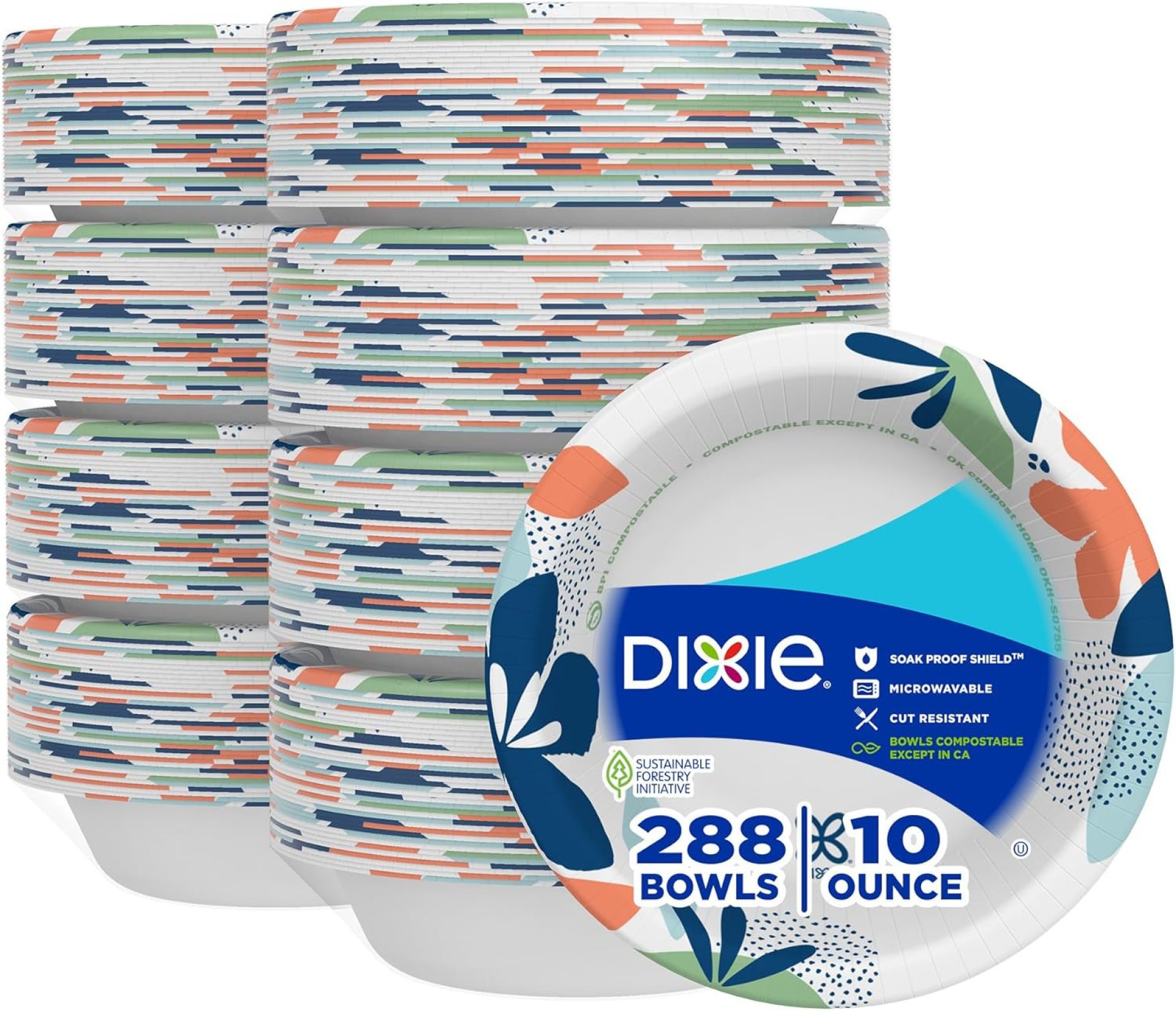 Dixie Small Paper Bowls, 10 Oz, 36 Count (Pack of 8), Microwave-Safe, Soak-Proof, Disposable Bowls Great For Snacks, Dessert, And Light Lunch Meals Dixie Small Paper Bowls, 10 Oz, 36 Count (Pack of 8), Microwave-Safe, Soak-Proof, Disposable Bowls Great For Snacks, Dessert, And Light Lunch Meals