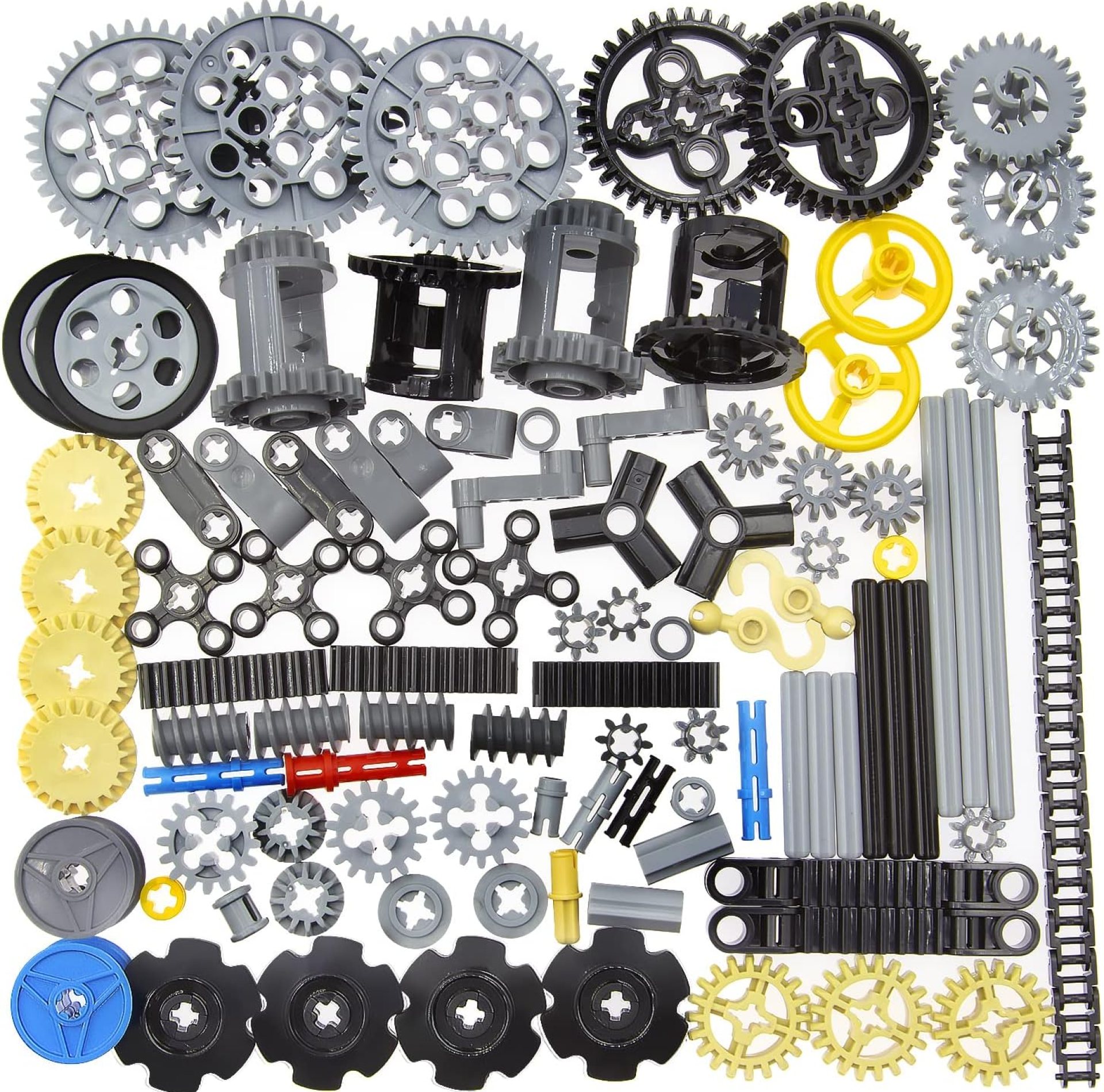 100+PCS Technic Gears & Axles Compatible with Lego Technic Sets – Gears, Rack, Pins, Axles, Differential for Car Building Brick Accessories – Random Color 100+PCS Technic Gears & Axles Compatible with Lego Technic Sets – Gears, Rack, Pins, Axles, Differential for Car Building Brick Accessories – Random Color