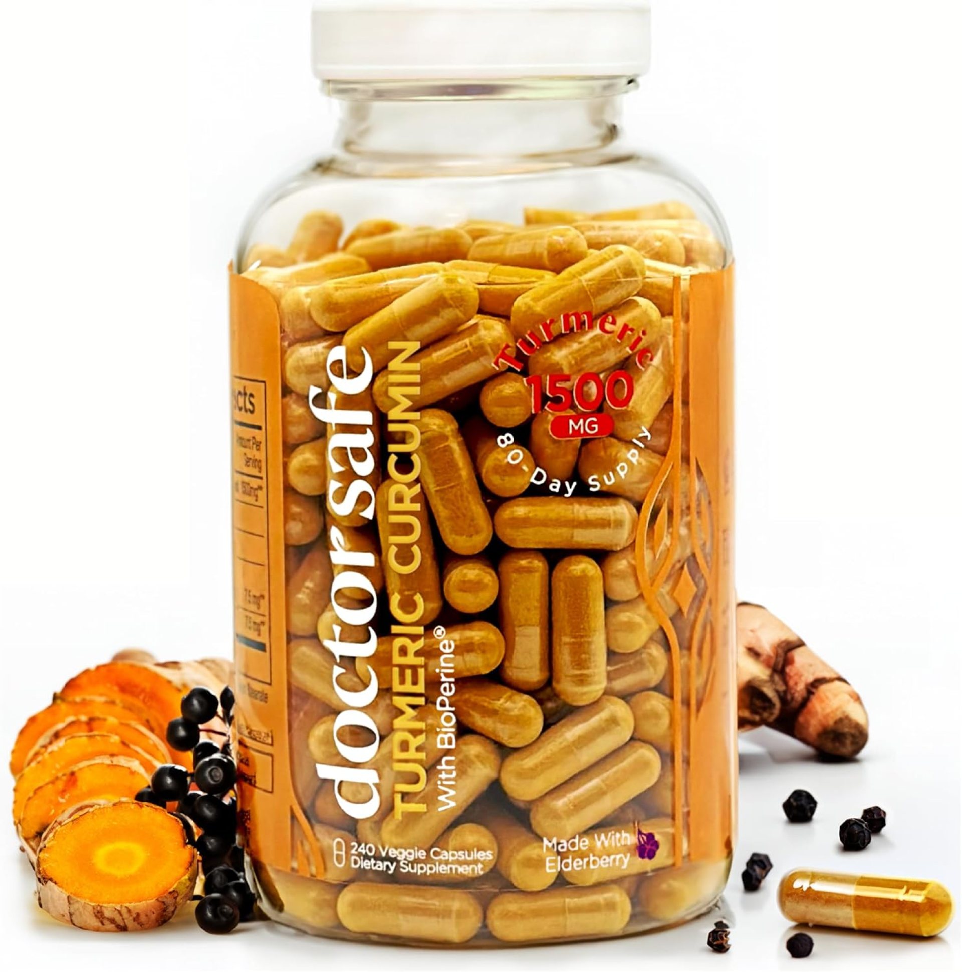 Turmeric Curcumin with 95% Curcuminoids & BioPerine Black Pepper | 1500mg | Joint Support Supplement | Non-GMO Gluten-Free – 240 Capsules Turmeric Curcumin with 95% Curcuminoids & BioPerine Black Pepper | 1500mg | Joint Support Supplement | Non-GMO Gluten-Free – 240 Capsules