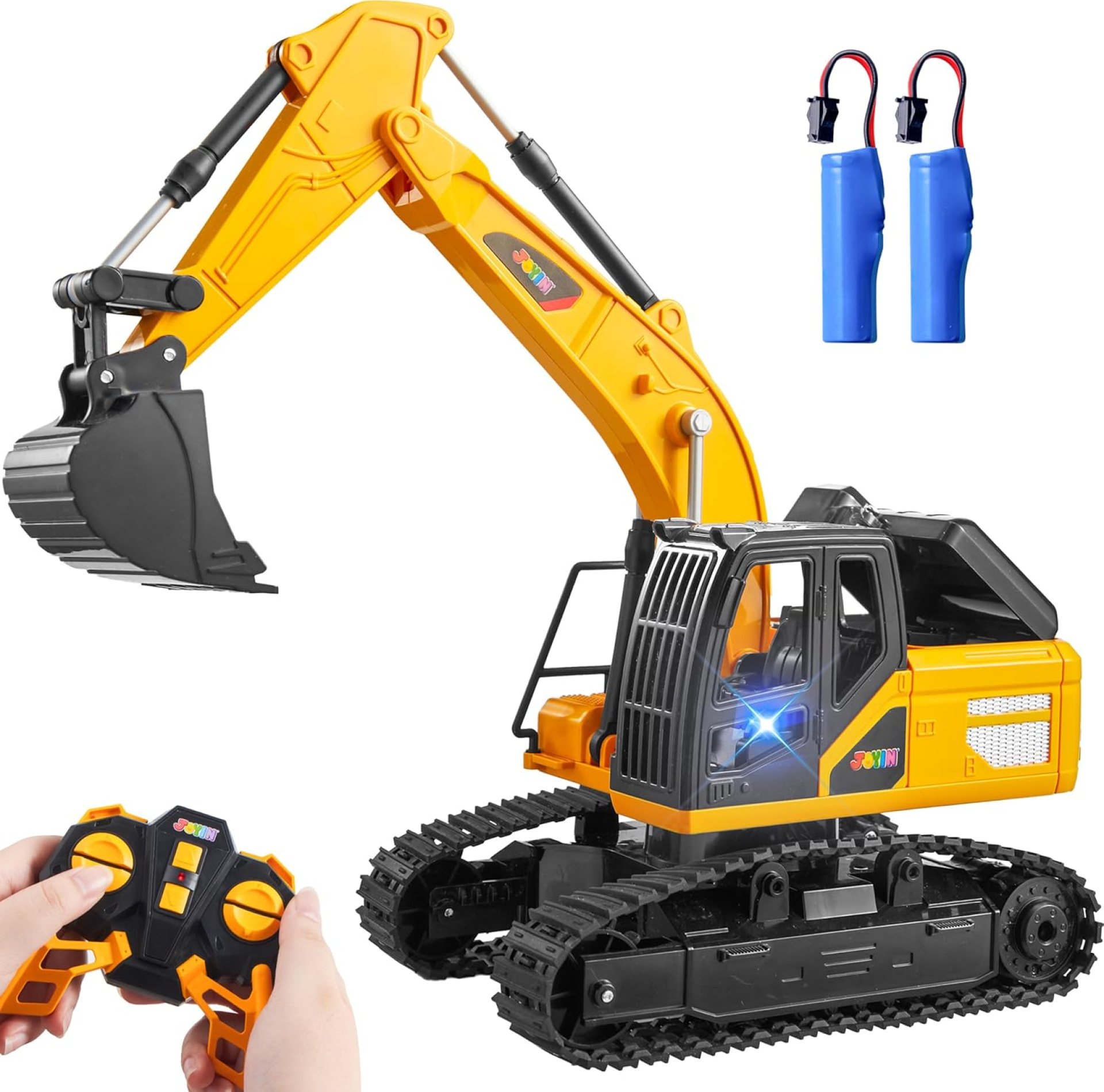 JOYIN Remote Control Excavator Toys for Boys, 2.4Ghz RC Play Excavator with Light, Construction Toys for Boys 3-5 4-7 8-12 Year Old Kids, Birthday Gift JOYIN Remote Control Excavator Toys for Boys, 2.4Ghz RC Play Excavator with Light, Construction Toys for Boys 3-5 4-7 8-12 Year Old Kids, Birthday Gift