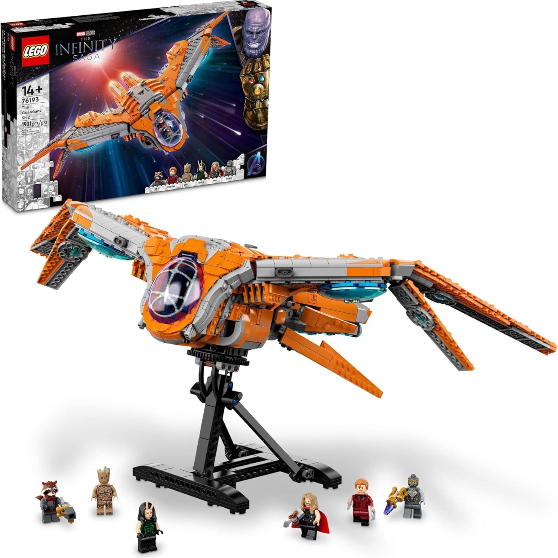LEGO Marvel The Guardians’ Ship 76193 Building Toy – Large Avengers Spaceship Model with Thor & Star-Lord Minifigures, Superhero Movie Inspired Set, Gift for Boys, Girls, Kids, and Teenagers LEGO Marvel The Guardians’ Ship 76193 Building Toy – Large Avengers Spaceship Model with Thor & Star-Lord Minifigures, Superhero Movie Inspired Set, Gift for Boys, Girls, Kids, and Teenagers
