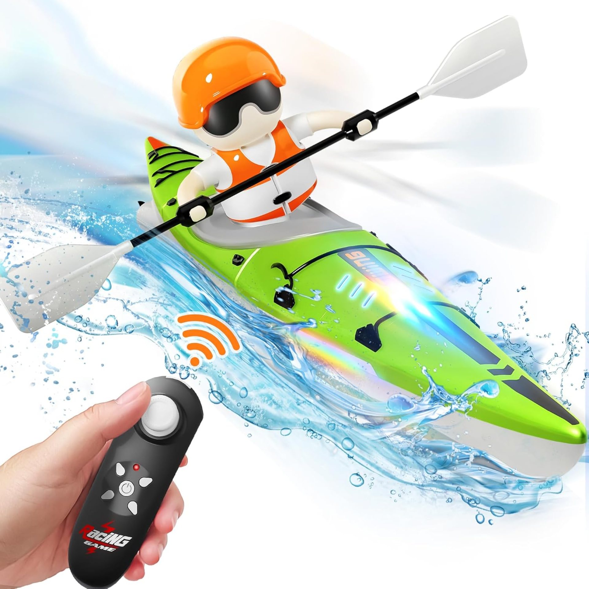 iPlay, iLearn Kids Remote Control Boat Toy, Toddler RC Kayak Paddle Boats Bath Toys Boys 4-8-12, Water Racing W/Light Outdoor Pool Lake Bathtub, Birthday Gifts 5 6 7 9 10 Year Old Child Girl-Green iPlay, iLearn Kids Remote Control Boat Toy, Toddler RC Kayak Paddle Boats Bath Toys Boys 4-8-12, Water Racing W/Light Outdoor Pool Lake Bathtub, Birthday Gifts 5 6 7 9 10 Year Old Child Girl-Green