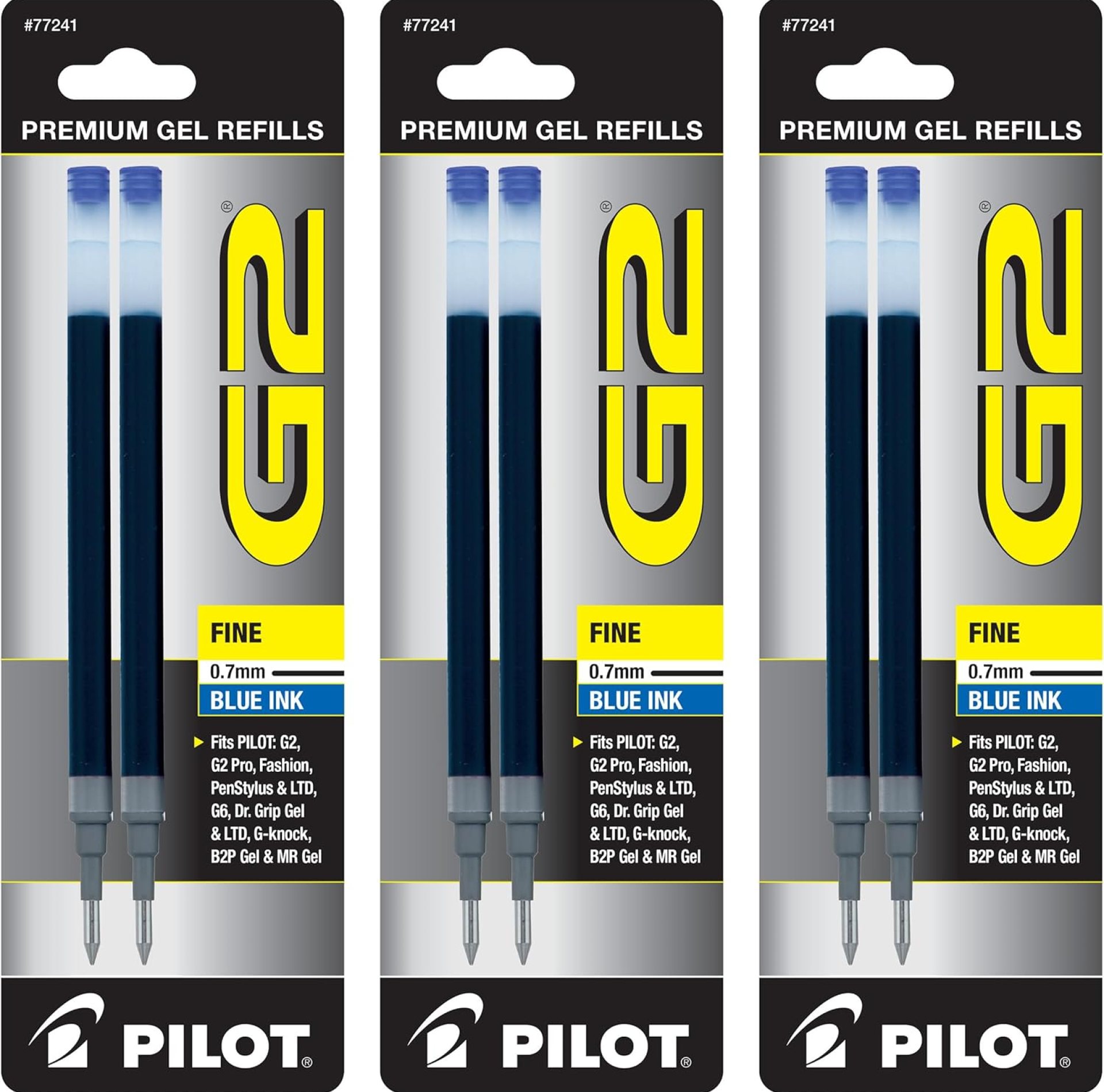 Pilot G2 Gel Ink Pen Refills, Fine Point, 0.7mm, Blue Ink, 6 Refills Pilot G2 Gel Ink Pen Refills, Fine Point, 0.7mm, Blue Ink, 6 Refills