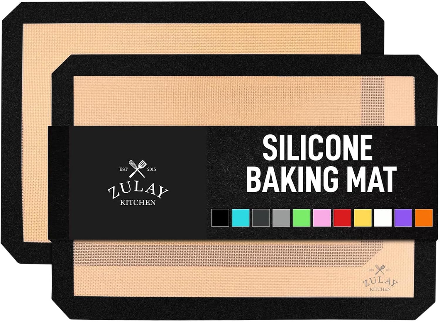 Zulay Kitchen 2-Pack Silicone Baking Mat – 16.5″x11.6″ Reusable Nonstick Baking Sheet – Black Zulay Kitchen 2-Pack Silicone Baking Mat – 16.5″x11.6″ Reusable Nonstick Baking Sheet – Black