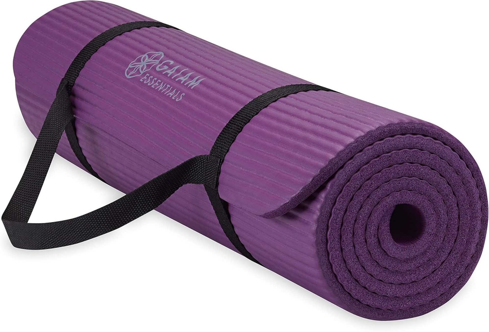 Gaiam Essentials Thick Yoga Mat Fitness & Exercise Mat with Easy-Cinch Yoga Mat Carrier Strap, 72″L x 24″W x 2/5 Inch Thick Gaiam Essentials Thick Yoga Mat Fitness & Exercise Mat with Easy-Cinch Yoga Mat Carrier Strap, 72″L x 24″W x 2/5 Inch Thick