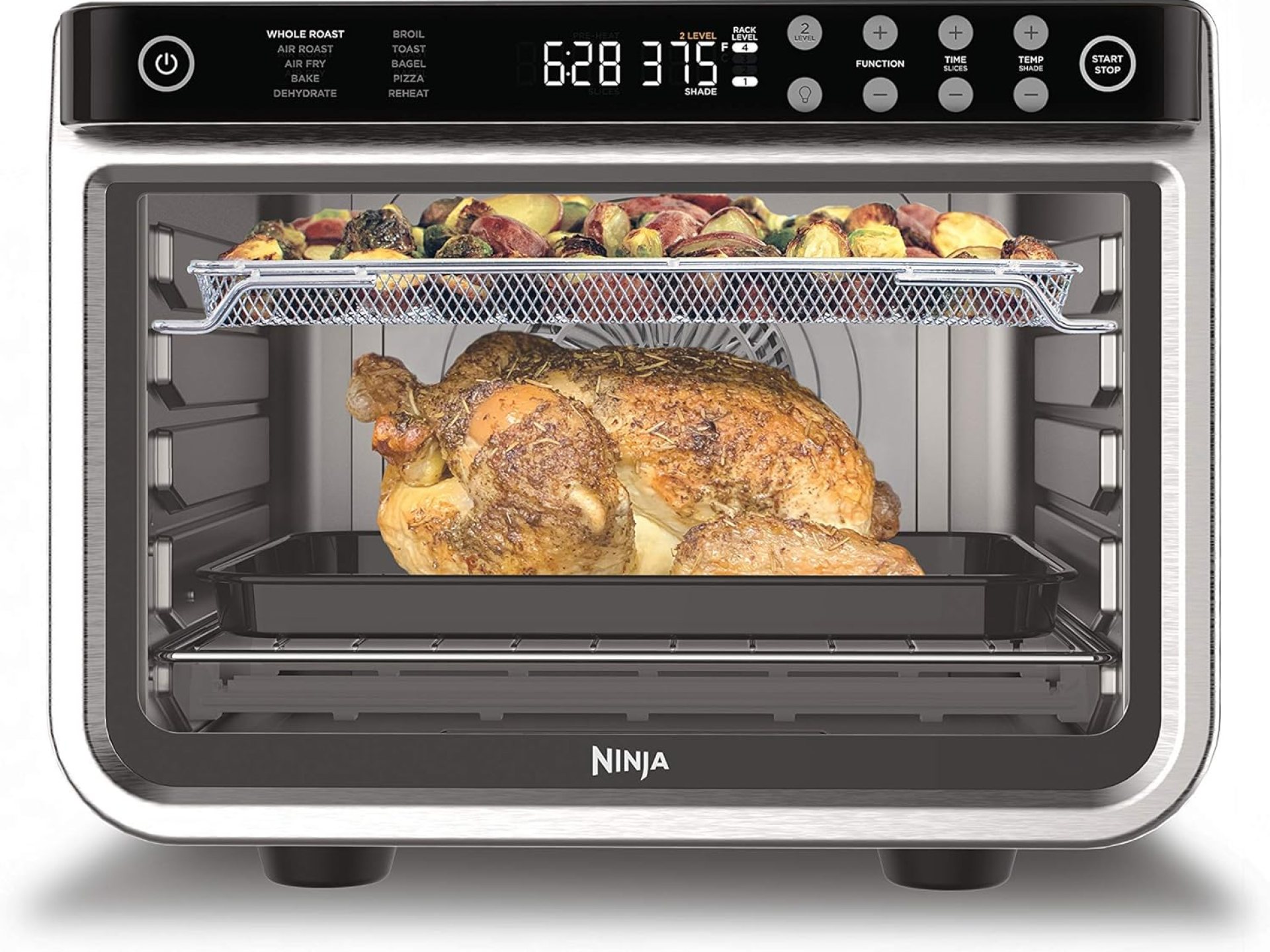 Ninja Air Fryer & Toaster Oven | Foodi Series, XL Pro Air Oven Kitchen Countertop Convection | 10-in-1 Functions | Fits a 5-lb Chicken & Sheet Pan of Vegetables | 1800 Watts | Stainless Steel | DT201 Ninja Air Fryer & Toaster Oven | Foodi Series, XL Pro Air Oven Kitchen Countertop Convection | 10-in-1 Functions | Fits a 5-lb Chicken & Sheet Pan of Vegetables | 1800 Watts | Stainless Steel | DT201
