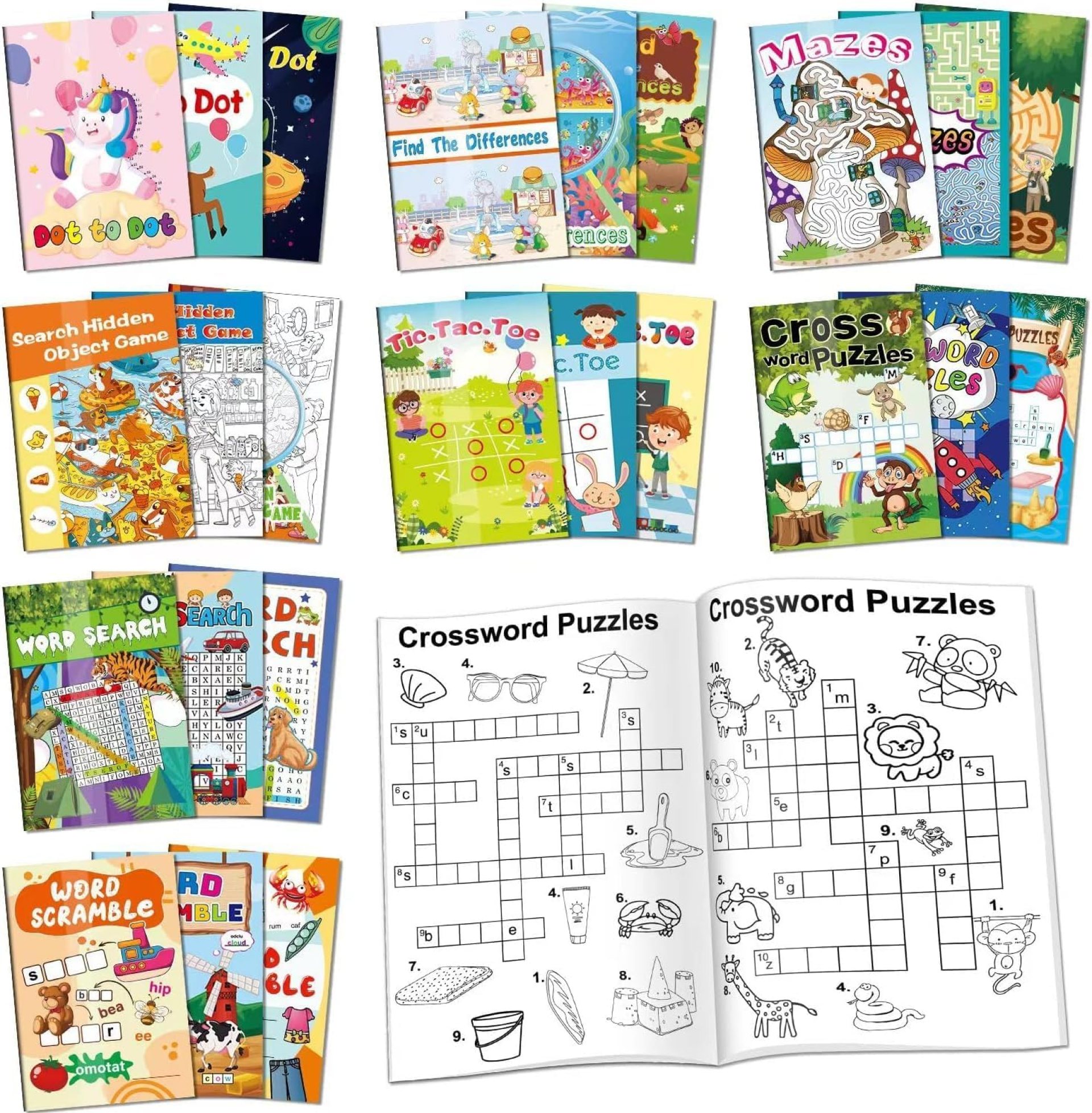 24 Mini Activity Books for Kids Party Favors ages 4-8 8-12,Fun and Challenges include Mazes, Dot to Dot,Word Search, Word Scramble and More for Goodie Bag Stuffer Classroom Activity 24 Mini Activity Books for Kids Party Favors ages 4-8 8-12,Fun and Challenges include Mazes, Dot to Dot,Word Search, Word Scramble and More for Goodie Bag Stuffer Classroom Activity