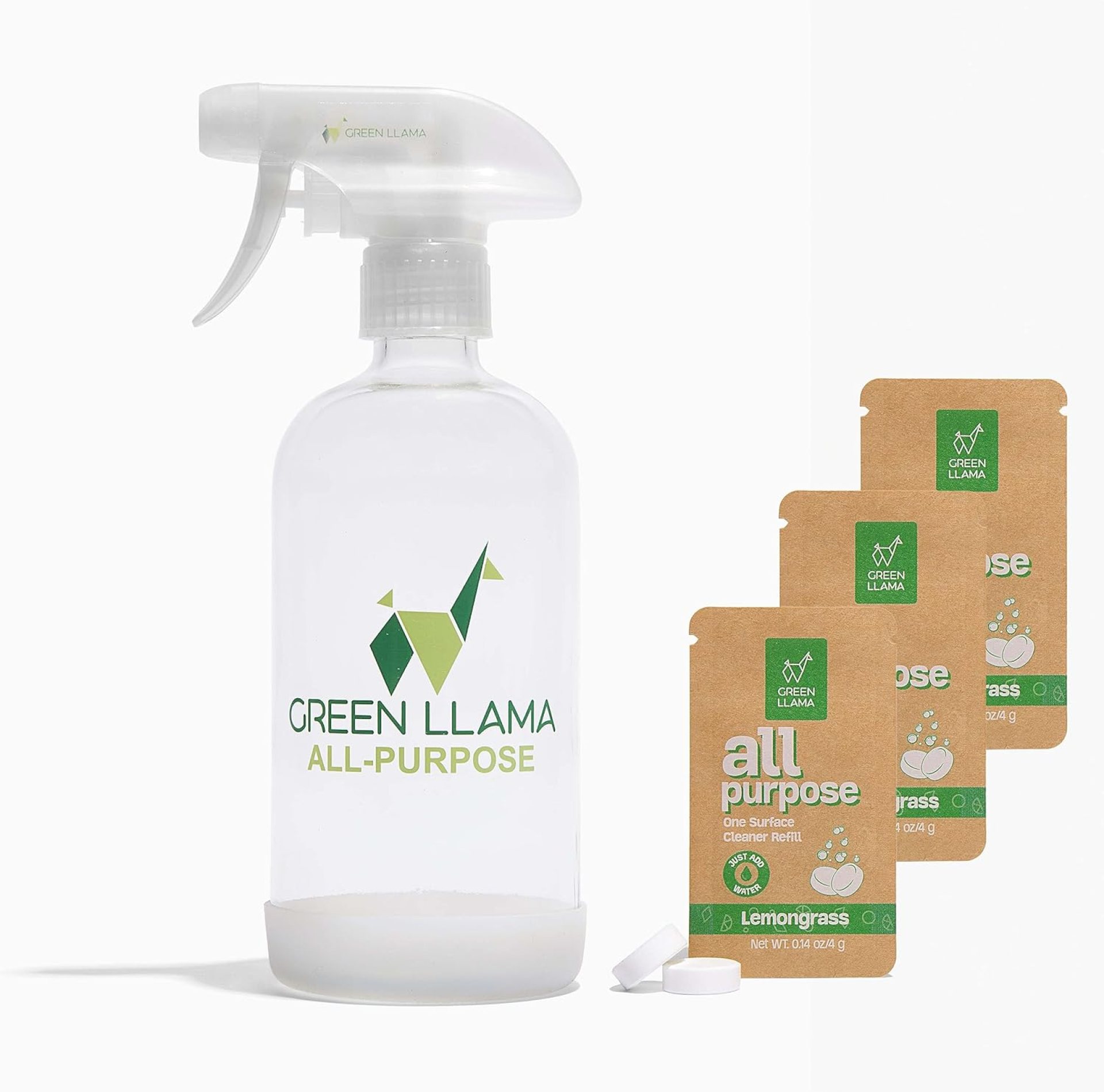 Eco-Friendly All-Purpose Cleaning Spray | 16oz Glass Bottle, 3 Refill Tablets | Lemon Grass Scent | Natural, Sustainable, Safe for Home Surfaces | Ideal for Eco-Shoppers Eco-Friendly All-Purpose Cleaning Spray | 16oz Glass Bottle, 3 Refill Tablets | Lemon Grass Scent | Natural, Sustainable, Safe for Home Surfaces | Ideal for Eco-Shoppers