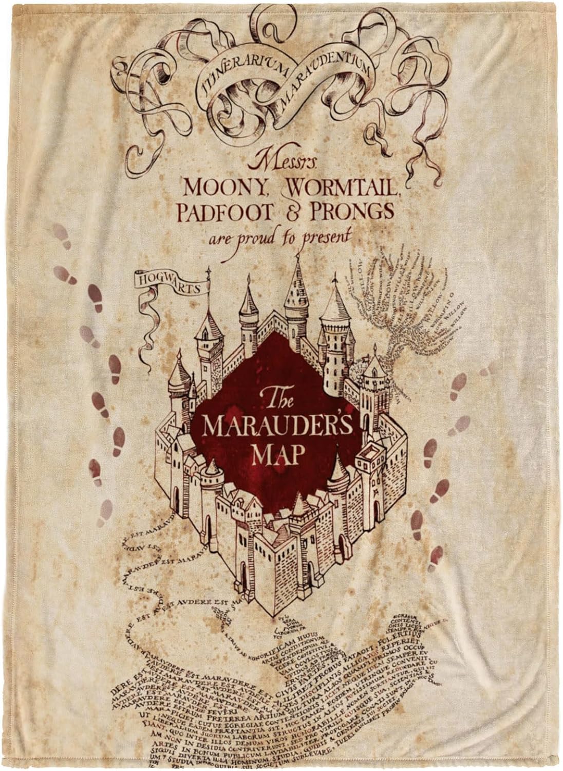 Warner Bros. Harry Potter Marauders Map Throw Blanket – Measures 50 x 70 inches – Fade Resistant Super Soft Fleece Bedding (Official Harry Potter Product) Warner Bros. Harry Potter Marauders Map Throw Blanket – Measures 50 x 70 inches – Fade Resistant Super Soft Fleece Bedding (Official Harry Potter Product)