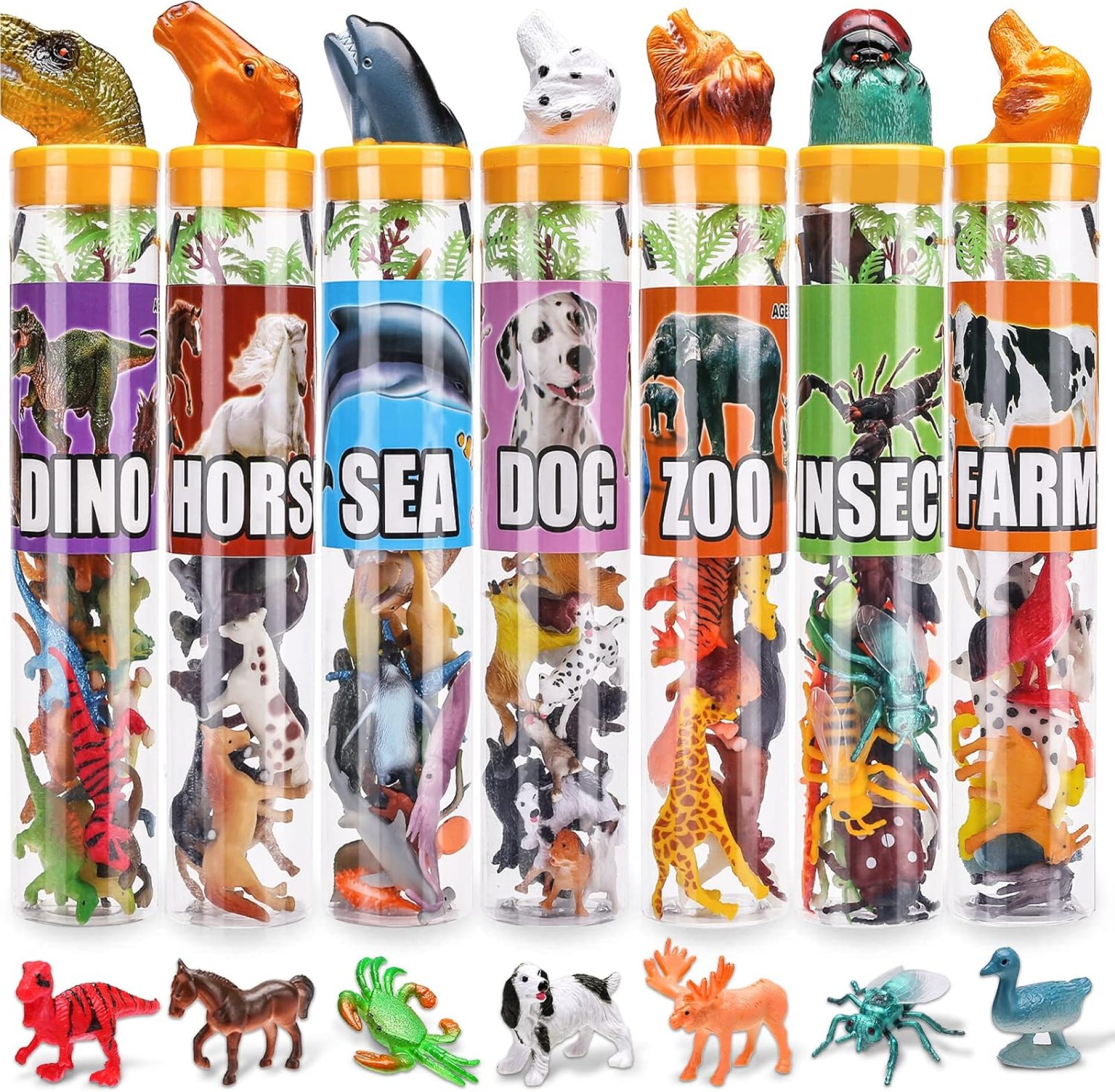 95 Pcs Small Animal Toys, Assorted Mini Ocean, Zoo, Farm, Dinosaur, Insect, Dog and Horse Figure, Little Plastic Animals Figurine for Easter, Sensory Bin Stuffers, Birthday Gifts,Kid 3-5 95 Pcs Small Animal Toys, Assorted Mini Ocean, Zoo, Farm, Dinosaur, Insect, Dog and Horse Figure, Little Plastic Animals Figurine for Easter, Sensory Bin Stuffers, Birthday Gifts,Kid 3-5