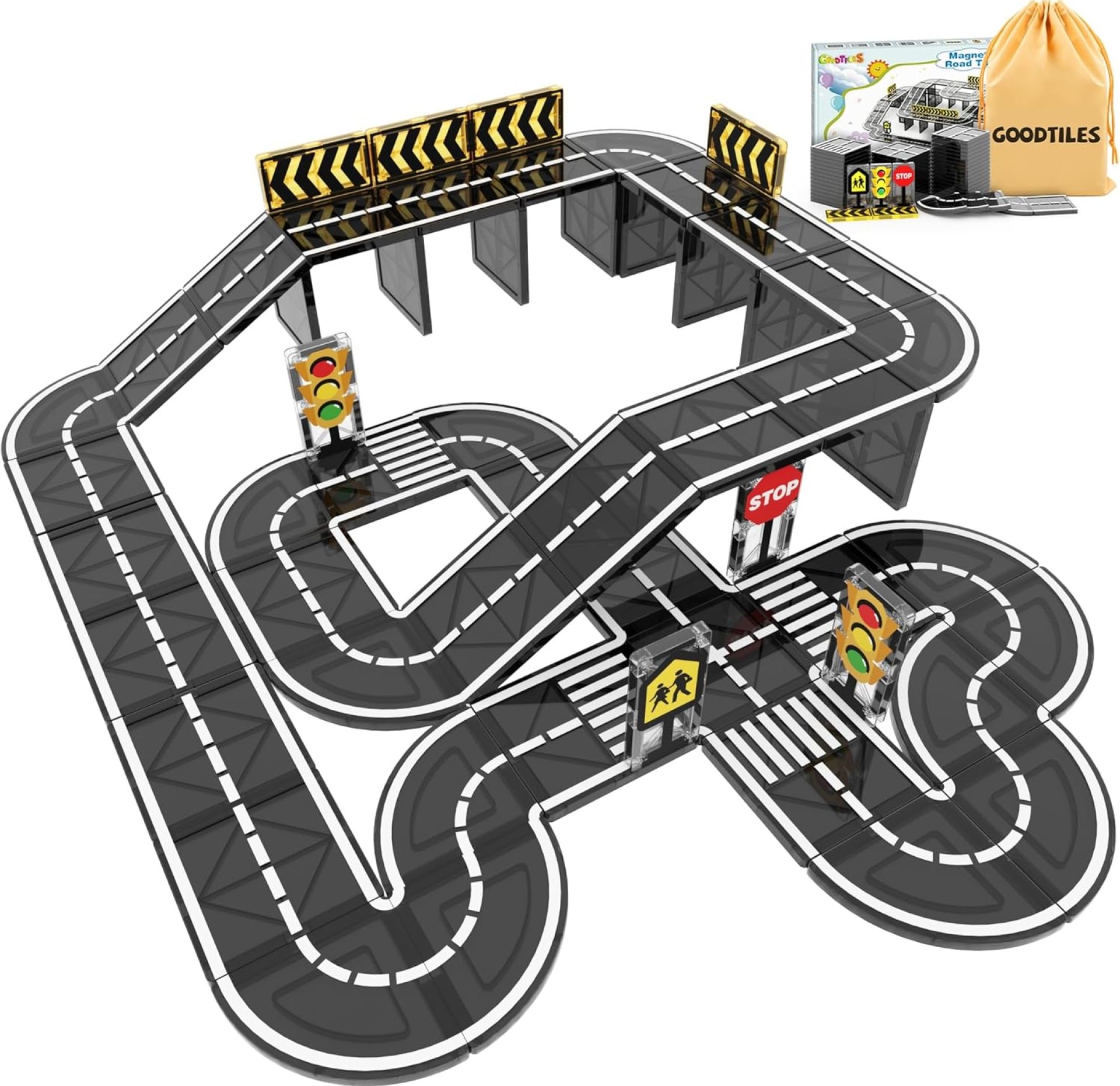 Magnetic Tiles Road Expansion Set, STEM Magnetic Building Blocks for Kids Ages 3-5 4-8 5-7, Preschool Learning Sensory Kids Toys for Toddler Birthday Magnetic Tiles Road Expansion Set, STEM Magnetic Building Blocks for Kids Ages 3-5 4-8 5-7, Preschool Learning Sensory Kids Toys for Toddler Birthday