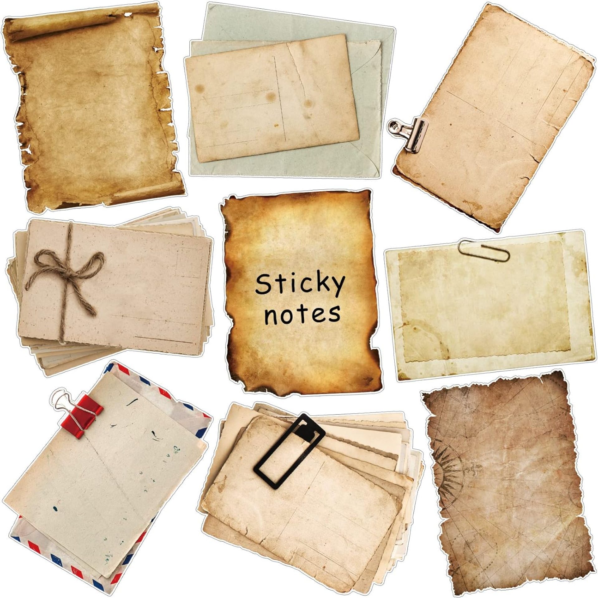 270 Sheets Vintage Sticky Note Pads Antique Looking Scrapbook Self Stick Notes Kraft Sticky Memos Classic Old Writing Memo Pads for Scrapbook, Planner, Journal, Retro Crafts Decoration 270 Sheets Vintage Sticky Note Pads Antique Looking Scrapbook Self Stick Notes Kraft Sticky Memos Classic Old Writing Memo Pads for Scrapbook, Planner, Journal, Retro Crafts Decoration