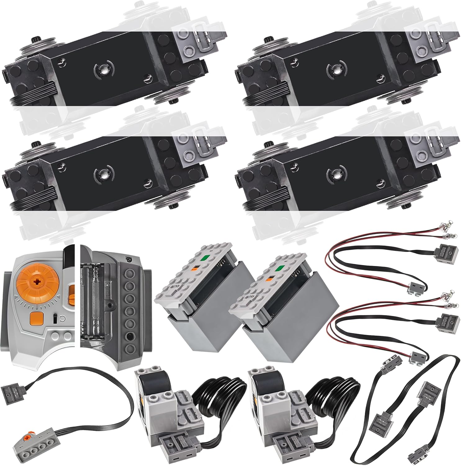 38Pcs Power-Function Technic-Parts Kit Train-Motor IR Speed Remote Control Battery Box IR Receiver Extension Wire Light Cord Control Switch Compatible with Lego-Motor-Kit. 38Pcs Power-Function Technic-Parts Kit Train-Motor IR Speed Remote Control Battery Box IR Receiver Extension Wire Light Cord Control Switch Compatible with Lego-Motor-Kit.