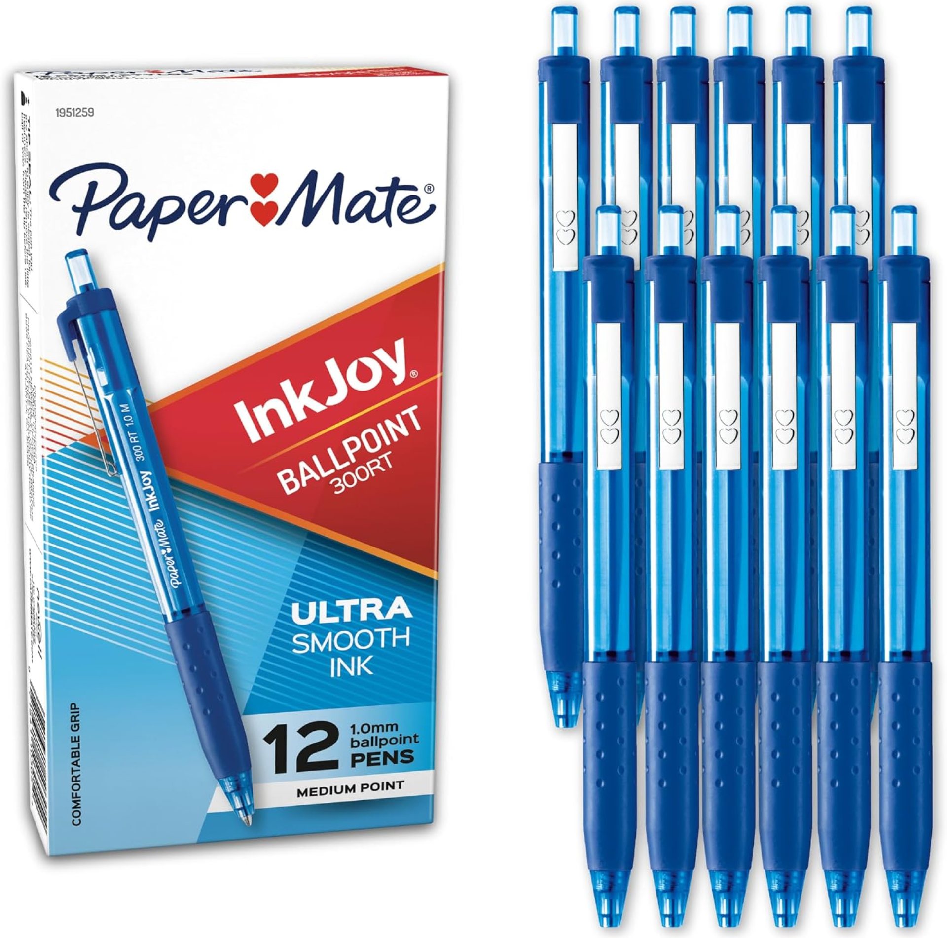 Paper Mate InkJoy 300RT Retractable Ballpoint Pens, Medium Point, Blue, Box of 12 Paper Mate InkJoy 300RT Retractable Ballpoint Pens, Medium Point, Blue, Box of 12
