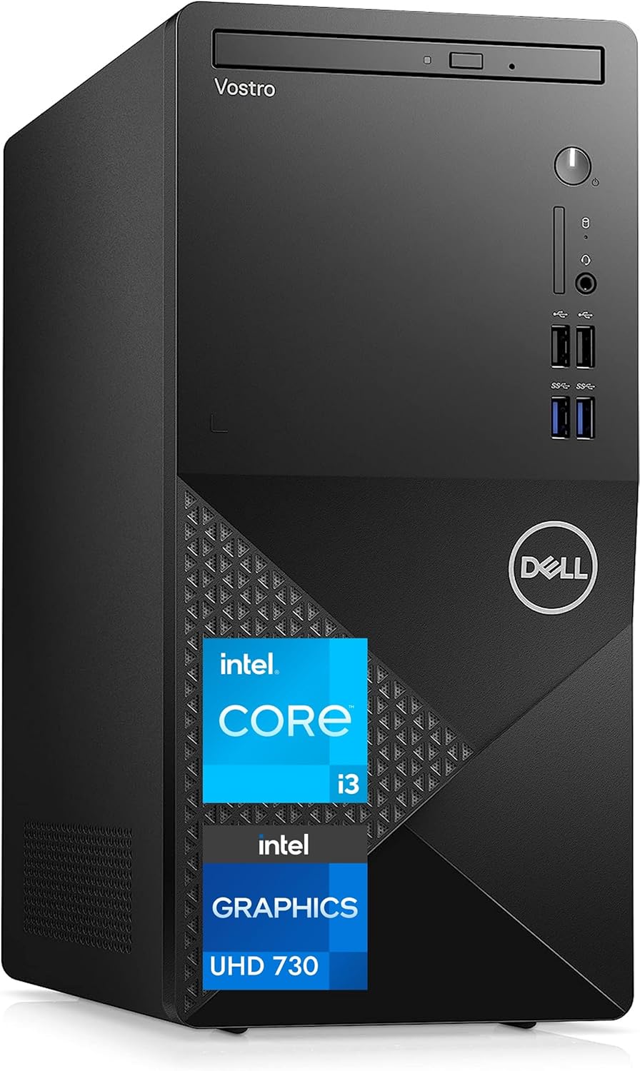 Dell Vostro 3910 Desktop Computer | 12th Gen Intel 4-Core Processor | 16GB DDR4 RAM | 256GB SSD + 1TB HDD | Intel UHD Graphics 730 | WiFi 6 | DVD-RW | Display Port | HDMI | Windows 11 Pro Dell Vostro 3910 Desktop Computer | 12th Gen Intel 4-Core Processor | 16GB DDR4 RAM | 256GB SSD + 1TB HDD | Intel UHD Graphics 730 | WiFi 6 | DVD-RW | Display Port | HDMI | Windows 11 Pro