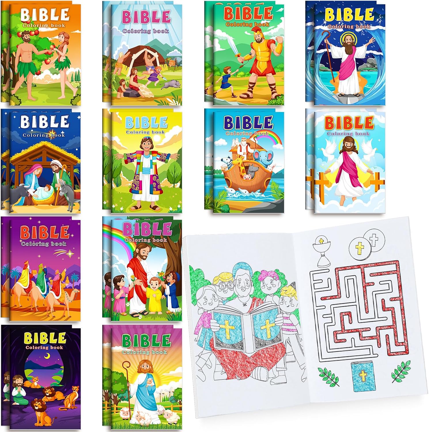 BenLouis 24 Pcs Christian Mini Coloring Books Kids Bible Verse Religious Party Favors Small Activity Books Bulk for Kids Operation Christmas Child Sunday School Goodie Bags Stuffers Gifts Travel BenLouis 24 Pcs Christian Mini Coloring Books Kids Bible Verse Religious Party Favors Small Activity Books Bulk for Kids Operation Christmas Child Sunday School Goodie Bags Stuffers Gifts Travel