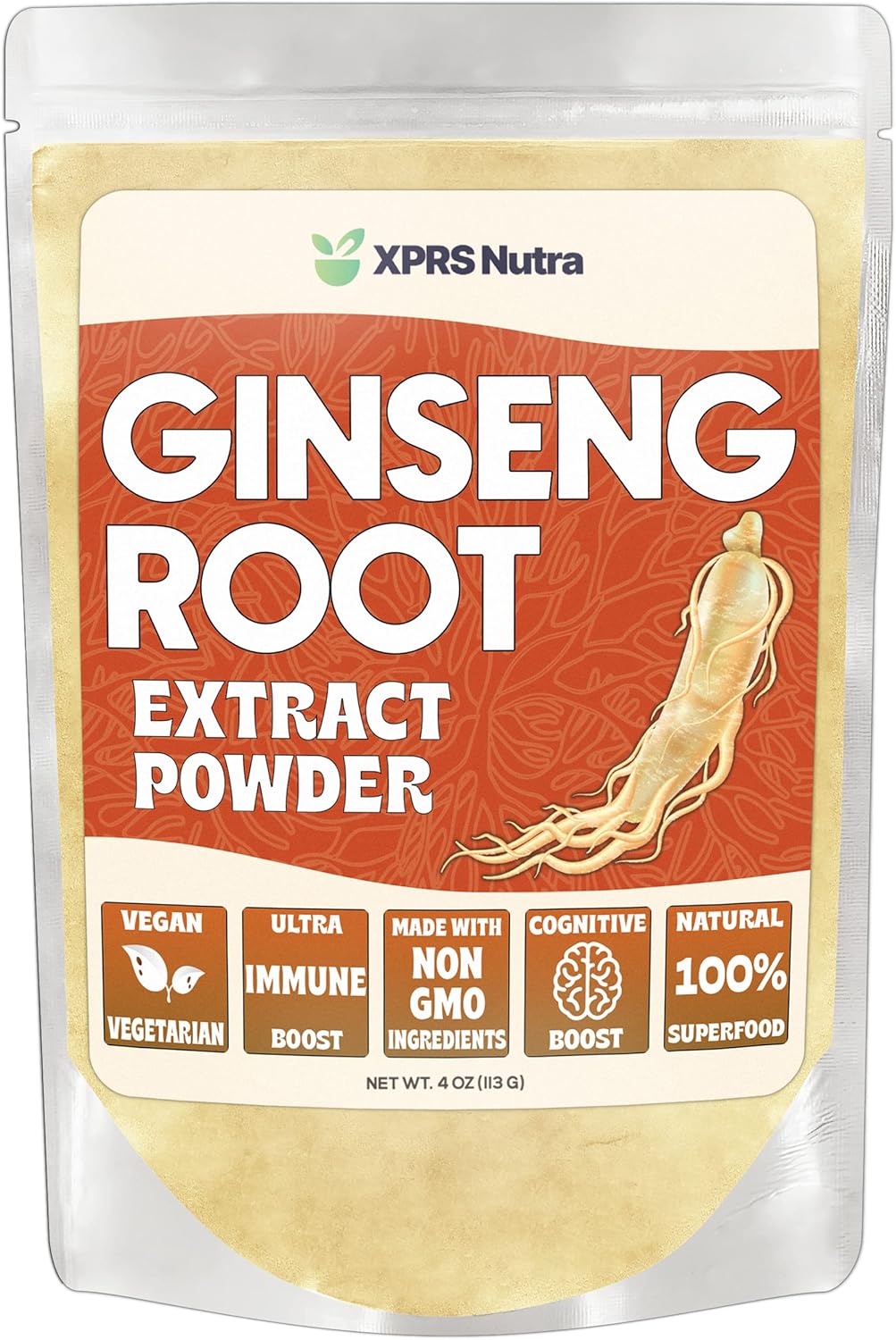 XPRS Nutra Ginseng Root Extract Powder – Ginseng Powder Supports Cognitive Function, Physical Performance, and Immune System – Vegan Friendly Panax Ginseng in Powder Form (4 Ounce) XPRS Nutra Ginseng Root Extract Powder – Ginseng Powder Supports Cognitive Function, Physical Performance, and Immune System – Vegan Friendly Panax Ginseng in Powder Form (4 Ounce)