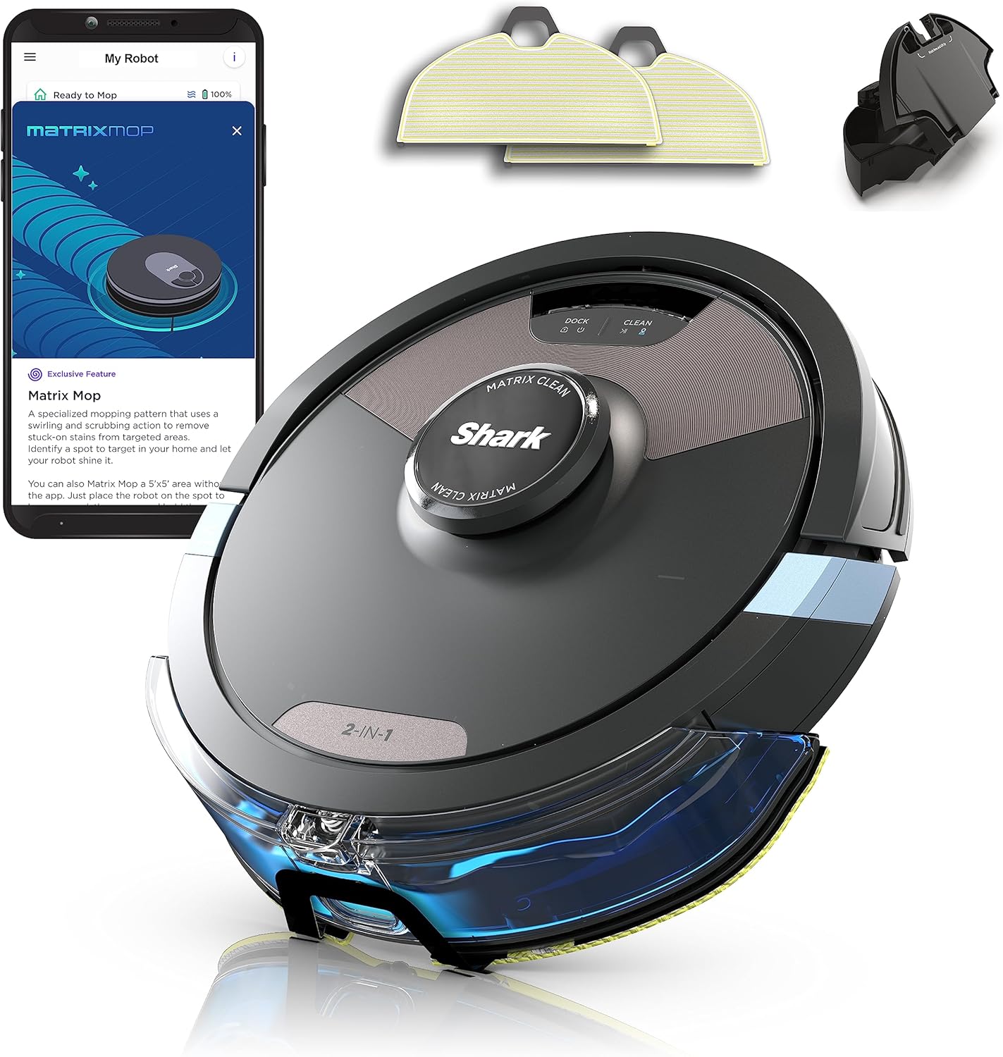 SHARK RV2620WD AI Ultra Robot Vacuum and Mop with Matrix Clean Navigation, CleanEdge Technology, Perfect for Pet Hair, Carpets, Hard Floors, Compatible with Alexa, Black/Mocha SHARK RV2620WD AI Ultra Robot Vacuum and Mop with Matrix Clean Navigation, CleanEdge Technology, Perfect for Pet Hair, Carpets, Hard Floors, Compatible with Alexa, Black/Mocha