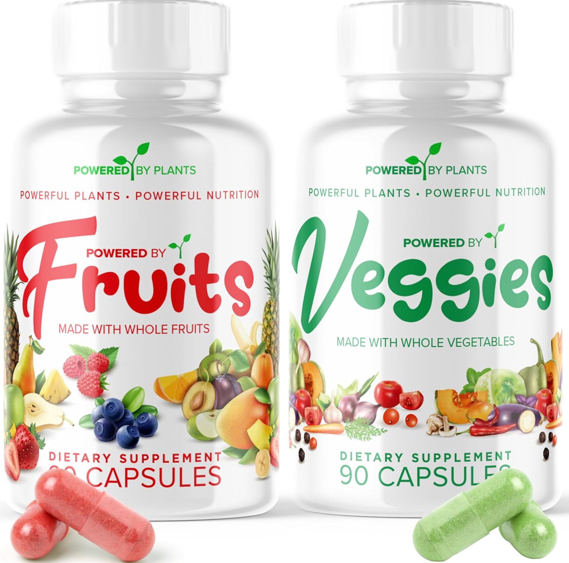 Daily Fruits and Veggies Supplement – 180 Capsules for 30 Days, Non GMO & Gluten Free Superfood with Natural Vitamins – Powered by Plants, 2-Pack Daily Fruits and Veggies Supplement – 180 Capsules for 30 Days, Non GMO & Gluten Free Superfood with Natural Vitamins – Powered by Plants, 2-Pack