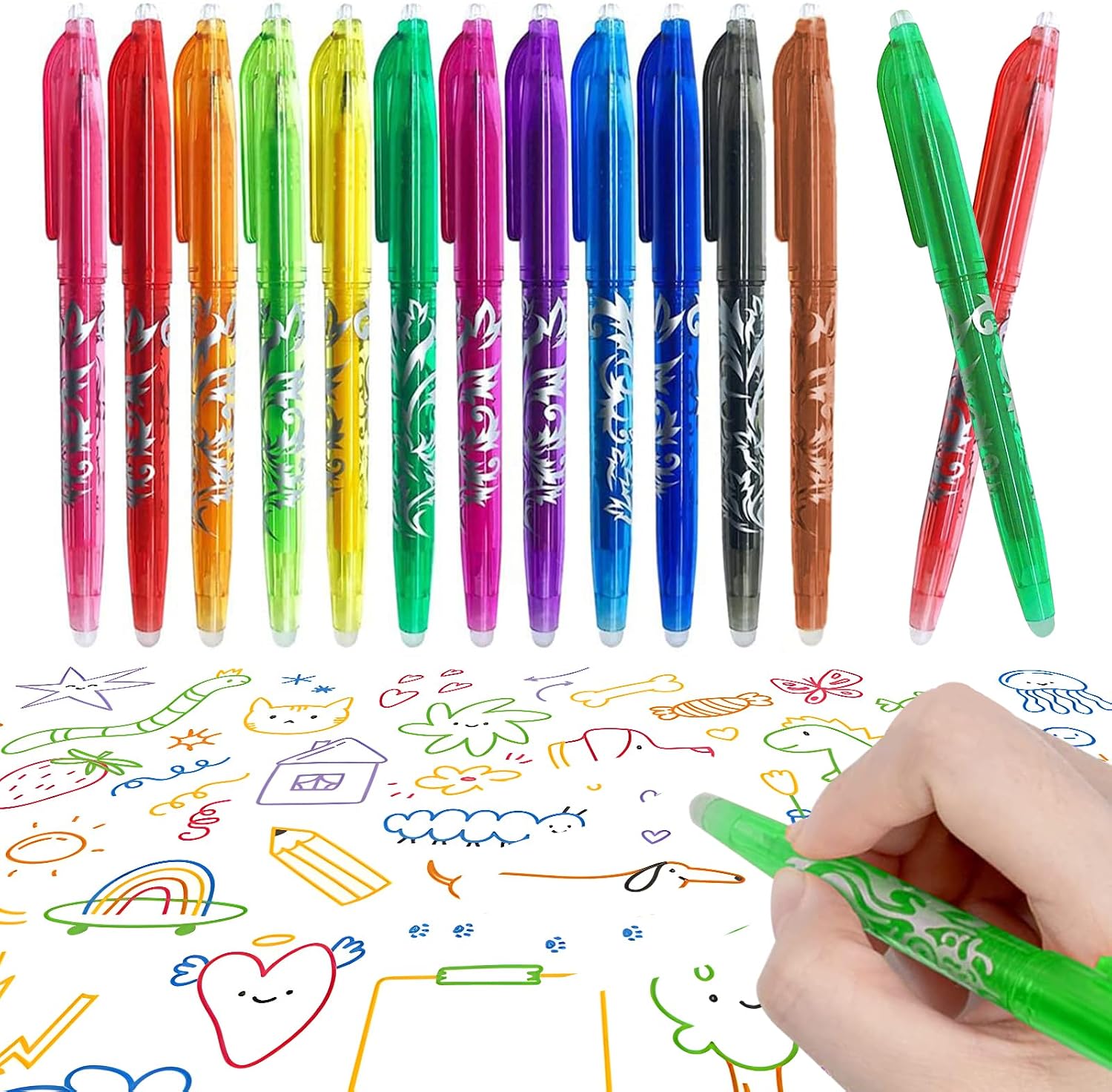 0.5mm Erasable Pens 12pcs Quick Dry Liquid Ink Gel Pen Ballpoint Pens Rollerball Efface Pens Stationery for Kids Students Adults School Office Supplies Gifts 0.5mm Erasable Pens 12pcs Quick Dry Liquid Ink Gel Pen Ballpoint Pens Rollerball Efface Pens Stationery for Kids Students Adults School Office Supplies Gifts