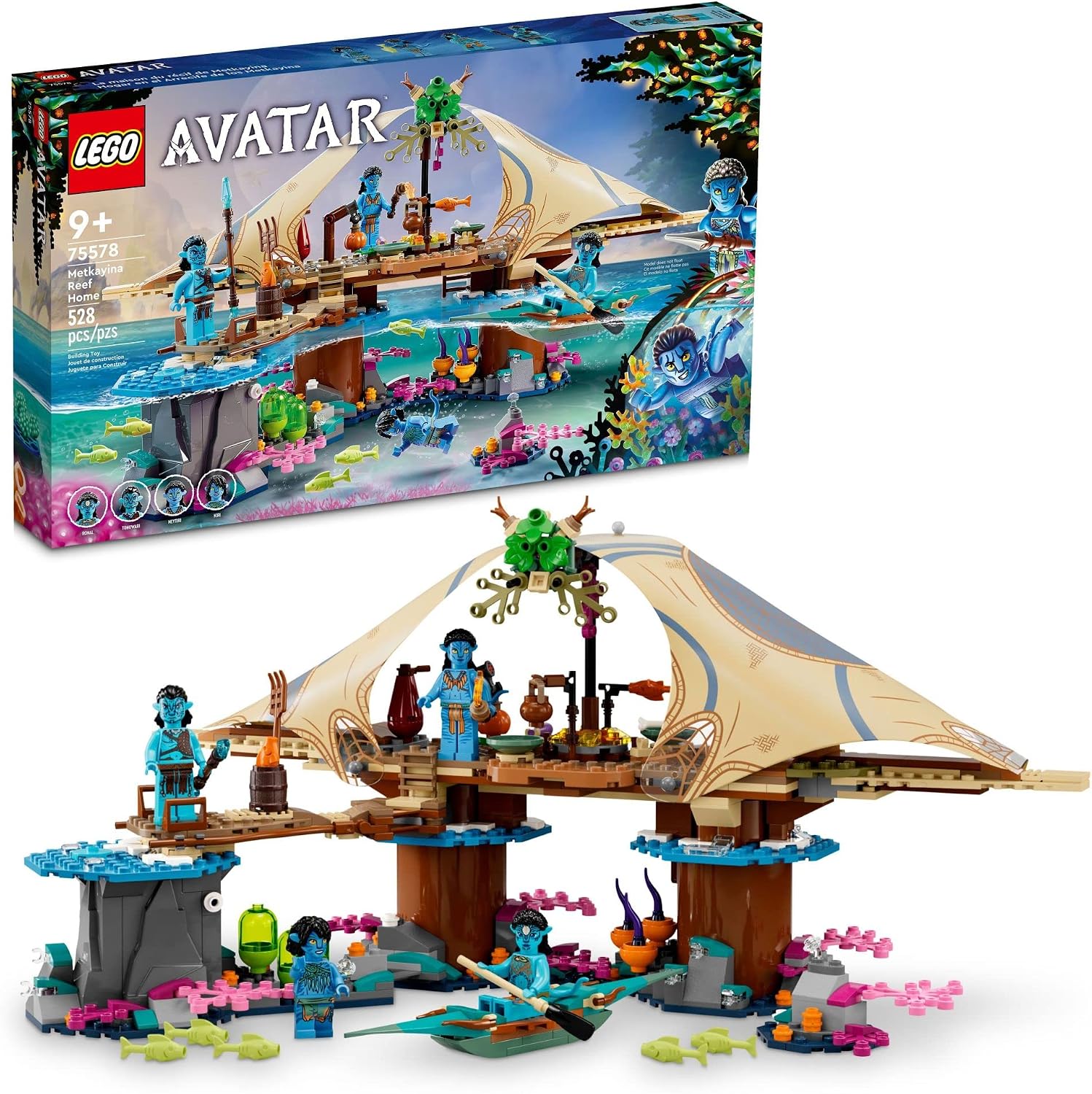 LEGO Avatar: The Way of Water Metkayina Reef Home 75578, Building Toy Set with Village, Canoe, Pandora Scenes, Neytiri and Tonowari Minifigures, Movie Set LEGO Avatar: The Way of Water Metkayina Reef Home 75578, Building Toy Set with Village, Canoe, Pandora Scenes, Neytiri and Tonowari Minifigures, Movie Set