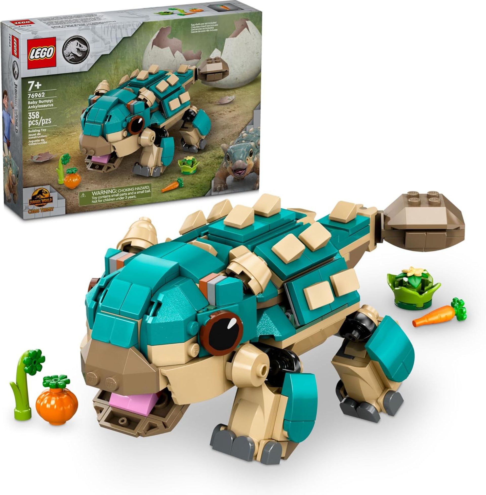 LEGO Jurassic World Baby Bumpy: Ankylosaurus Dinosaur Toy for Camp Cretaceous Fans and Kids Aged 7 Plus, Fun Build-a-Dinosaur Jurassic Park Toy for Boys and Girls, Animal Toy Playset, 76962 LEGO Jurassic World Baby Bumpy: Ankylosaurus Dinosaur Toy for Camp Cretaceous Fans and Kids Aged 7 Plus, Fun Build-a-Dinosaur Jurassic Park Toy for Boys and Girls, Animal Toy Playset, 76962