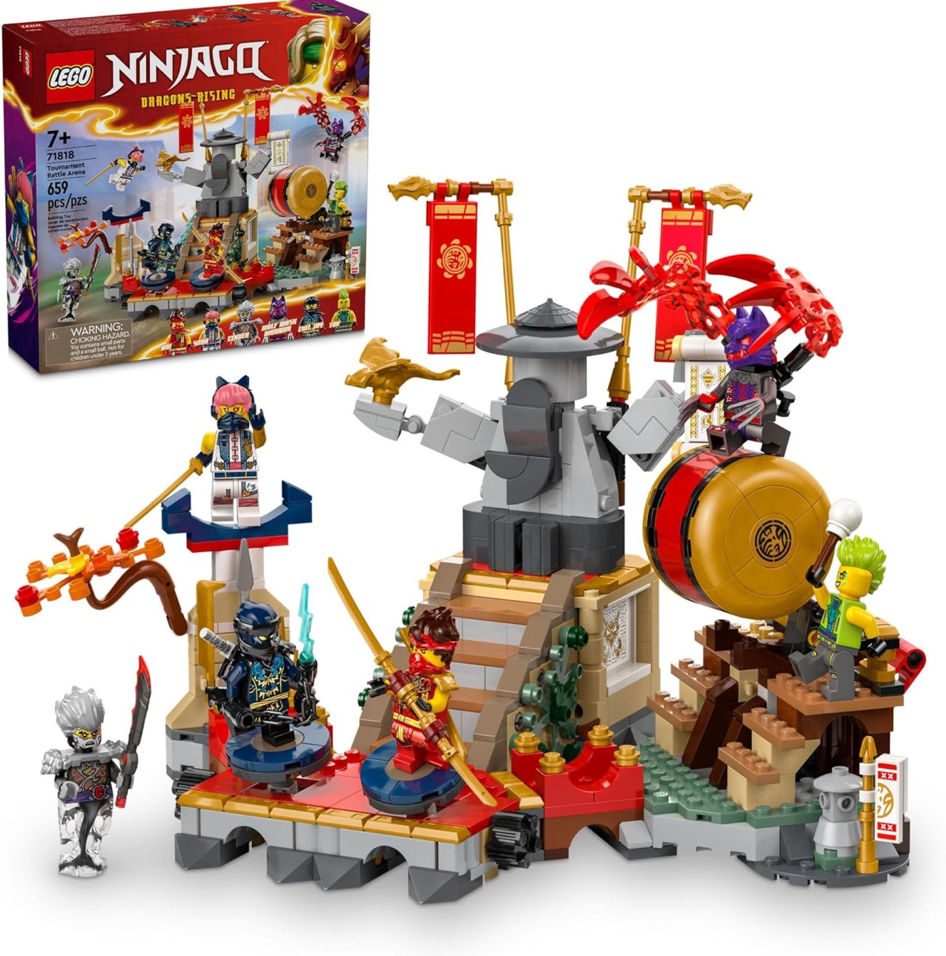 LEGO NINJAGO Tournament Battle Arena Playset with 6 Minifigures, Action Toy for Kids, Ninja Toy Building Set, Birthday Gift Idea for Boys and Girls Aged 7 and Up, 71818 LEGO NINJAGO Tournament Battle Arena Playset with 6 Minifigures, Action Toy for Kids, Ninja Toy Building Set, Birthday Gift Idea for Boys and Girls Aged 7 and Up, 71818