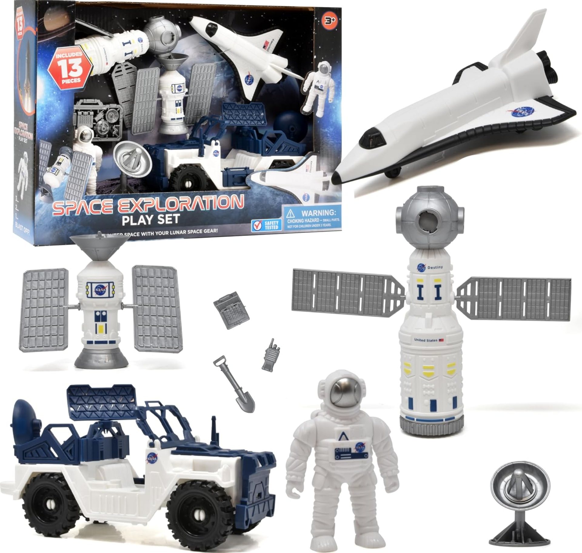 Gift Boutique NASA Space Exploration Shuttle Rocket Playset Astronaut Figure & Vehicles STEM Toy Outer Spaces Equipment Adventure Kit for Kids Ages 3+ Gift Boutique NASA Space Exploration Shuttle Rocket Playset Astronaut Figure & Vehicles STEM Toy Outer Spaces Equipment Adventure Kit for Kids Ages 3+