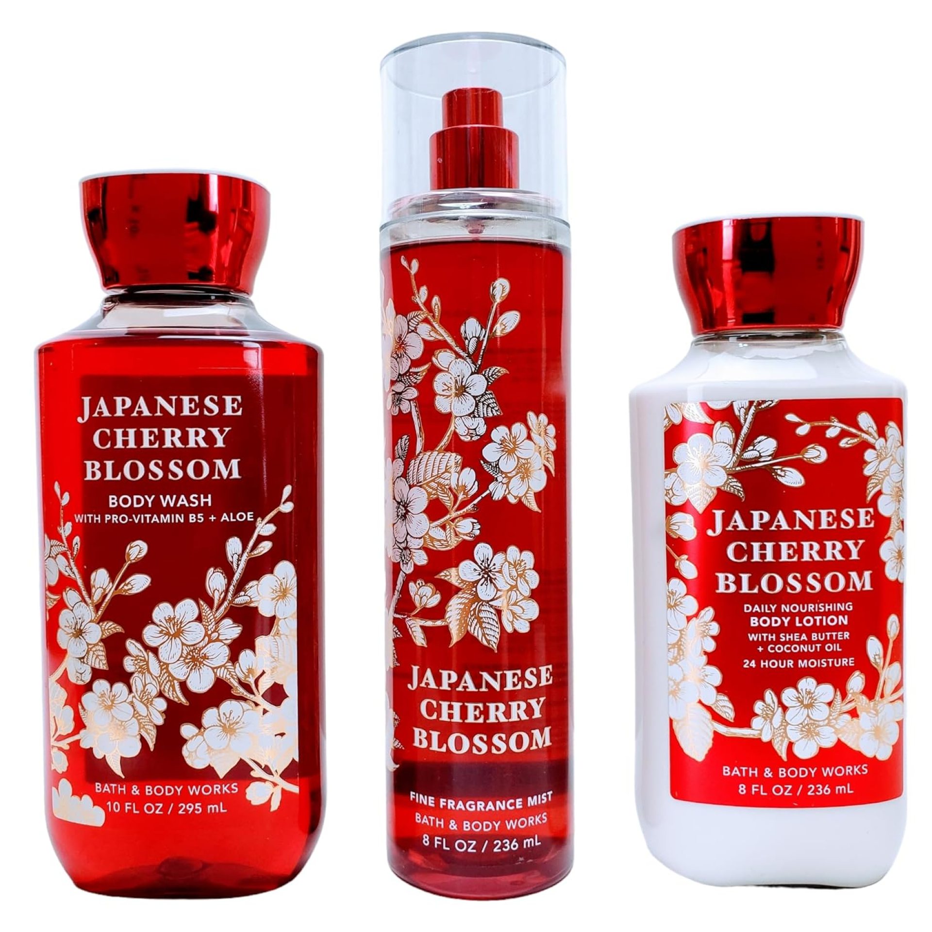 Bath & Body Works Japanese Cherry Blossom Set – Shower Gel 10 oz, Fragrance Mist 8 oz, Body Lotion 8 oz Bath & Body Works Japanese Cherry Blossom Set – Shower Gel 10 oz, Fragrance Mist 8 oz, Body Lotion 8 oz
