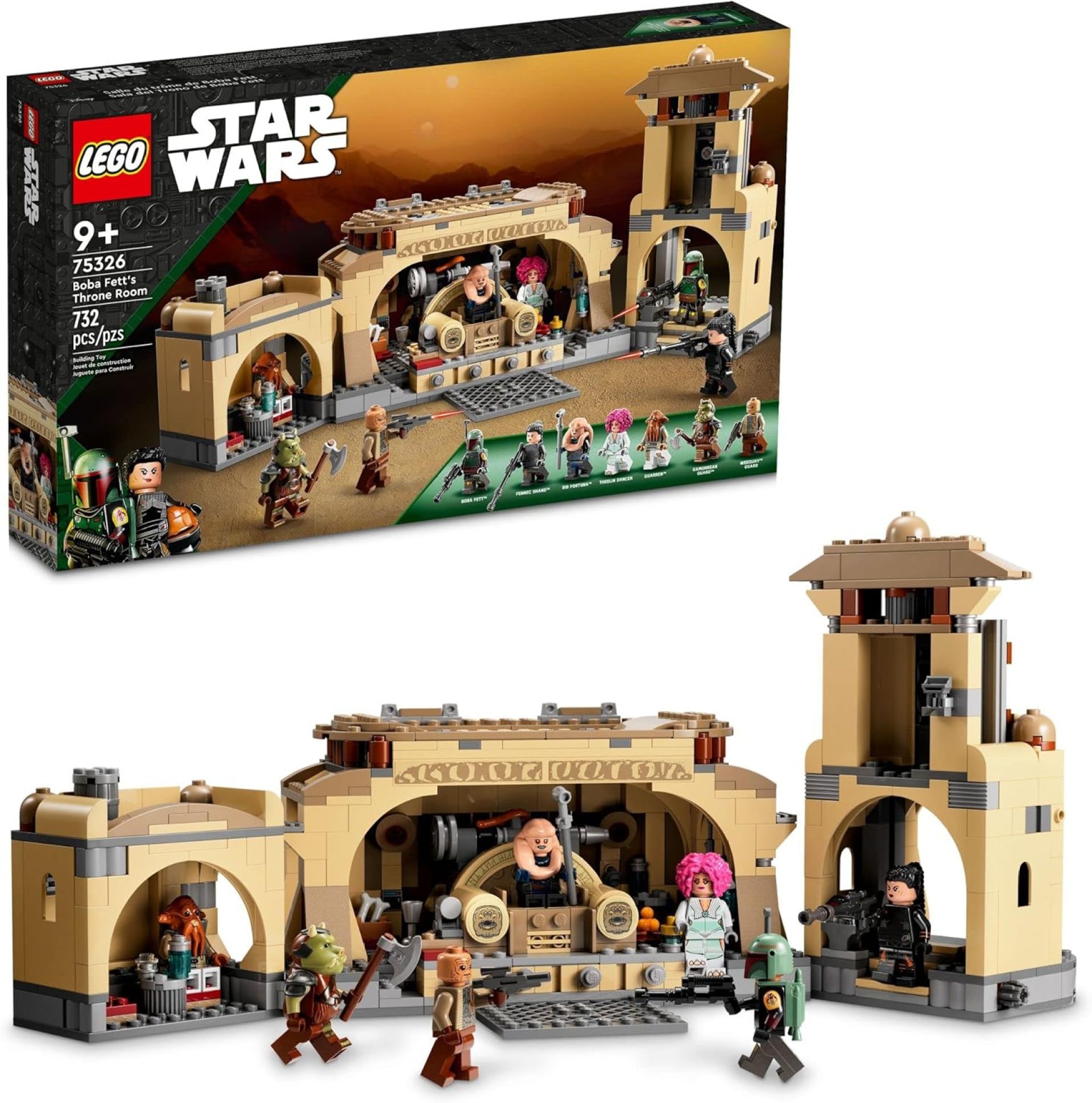 LEGO Star Wars Boba Fett’s Throne Room Building Kit 75326, with Jabba The Hutt Palace and 7 Minifigures, Star Wars Building Set, Great Gift for Star Wars Fans, Boys, Girls, Kids Age 7+ Years Old LEGO Star Wars Boba Fett’s Throne Room Building Kit 75326, with Jabba The Hutt Palace and 7 Minifigures, Star Wars Building Set, Great Gift for Star Wars Fans, Boys, Girls, Kids Age 7+ Years Old