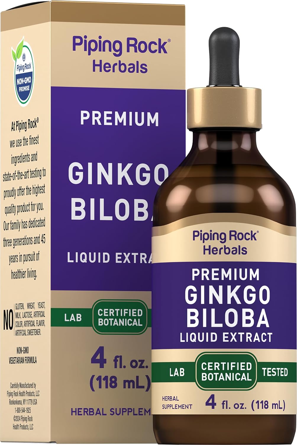Piping Rock Ginkgo Biloba Supplements | 4 fl oz | Premium Liquid Herbal Extract | Certified Botanical | Non GMO, Gluten Free Piping Rock Ginkgo Biloba Supplements | 4 fl oz | Premium Liquid Herbal Extract | Certified Botanical | Non GMO, Gluten Free