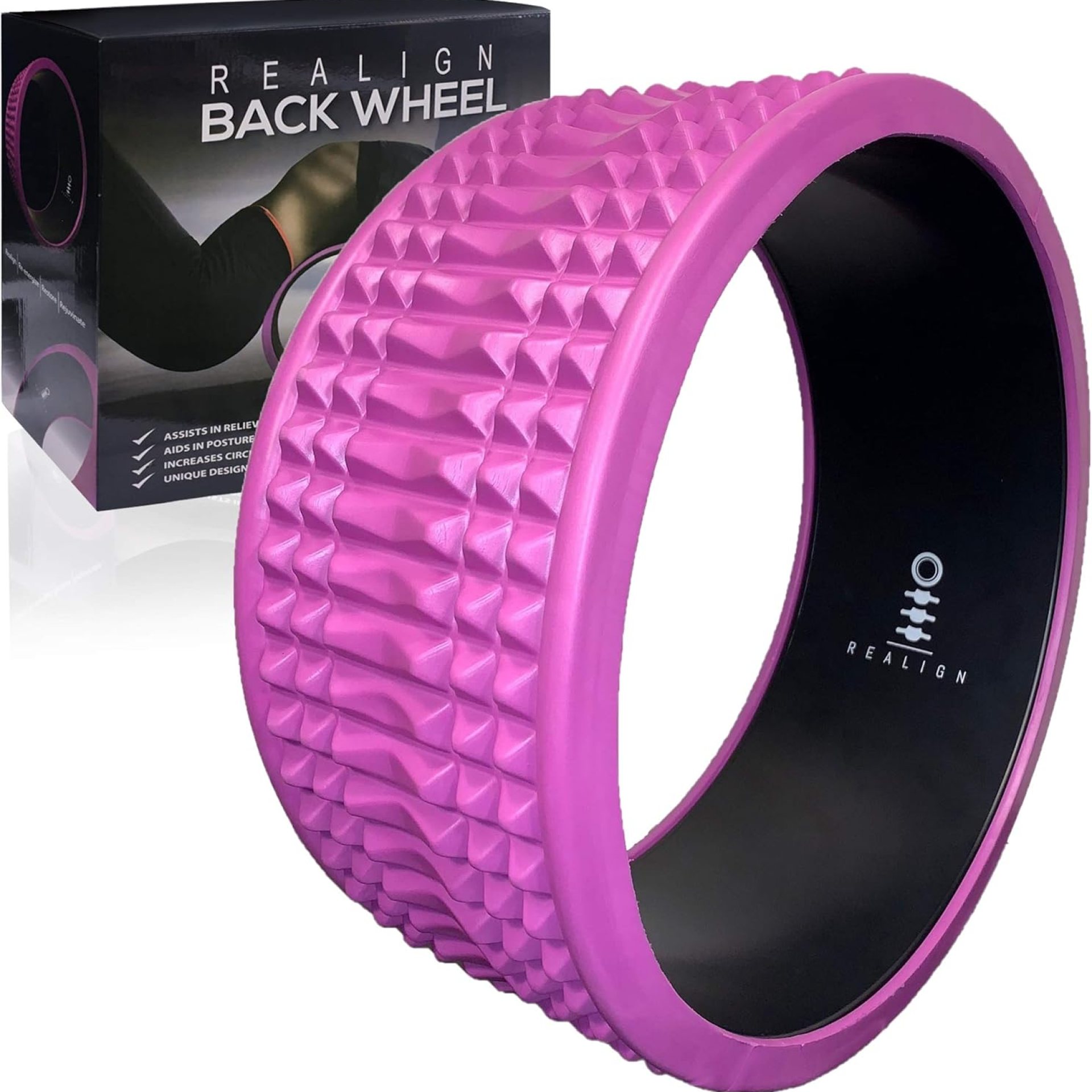 Realign Back Wheel: Trigger Point, Yoga Wheel, Foam Roller, Deep Tissue, Back Massager, for Mobility and Back Pain Relief Realign Back Wheel: Trigger Point, Yoga Wheel, Foam Roller, Deep Tissue, Back Massager, for Mobility and Back Pain Relief