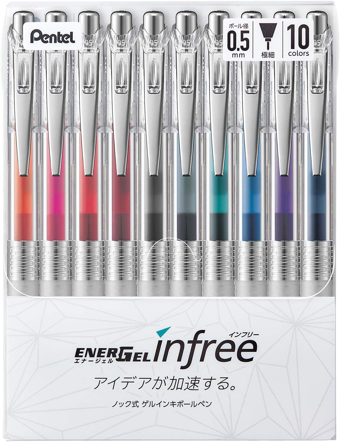 Pentel BLN75TL-10 EnerGel Ink Ballpoint Pen, 0.02 inches (0.5 mm), 10 Colors Pentel BLN75TL-10 EnerGel Ink Ballpoint Pen, 0.02 inches (0.5 mm), 10 Colors