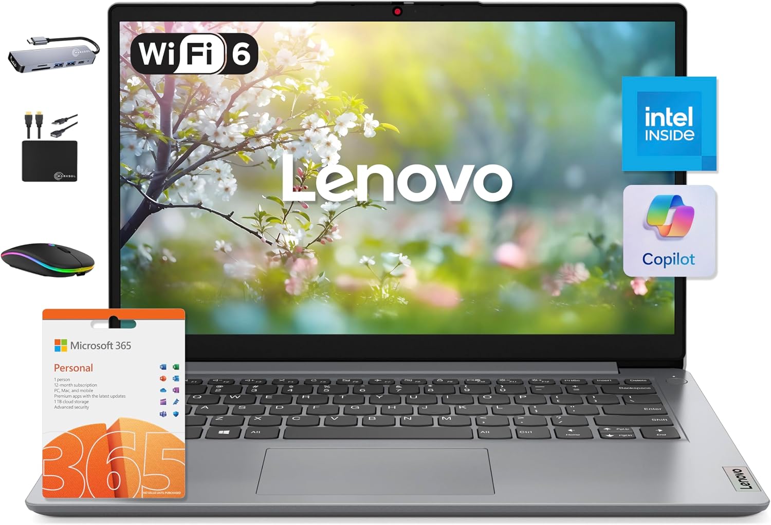 Lenovo IdeaPad 14″ Laptop Computer 2025, 20GB RAM, 1.1TB Storage (500GB SSD +128GB eMMC +500GB Ext), Intel Core Processor, UHD Graphics, Long Battery WiFi-6, MarxsolAccessory, 1-Yr Office 365, Win 11 Lenovo IdeaPad 14″ Laptop Computer 2025, 20GB RAM, 1.1TB Storage (500GB SSD +128GB eMMC +500GB Ext), Intel Core Processor, UHD Graphics, Long Battery WiFi-6, MarxsolAccessory, 1-Yr Office 365, Win 11