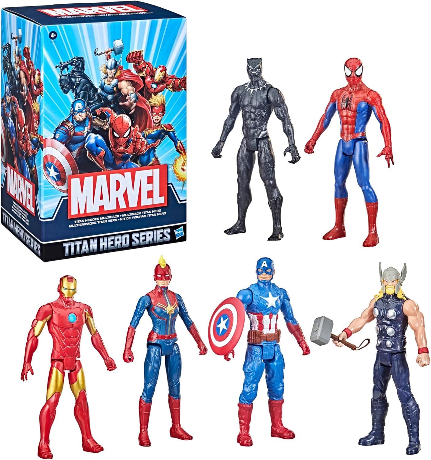 Marvel Titan Hero Series Action Figure Multipack, 6 Action Figures, 12-Inch Toys, Inspired By Marvel Comics, For Kids Ages 4 And Up (Amazon Exclusive) Marvel Titan Hero Series Action Figure Multipack, 6 Action Figures, 12-Inch Toys, Inspired By Marvel Comics, For Kids Ages 4 And Up (Amazon Exclusive)